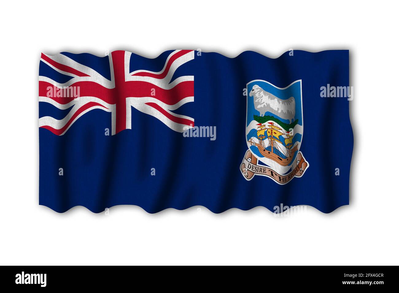 Îles Falkland Malvinas 3D rendant drapeau du monde à etude Banque D'Images
