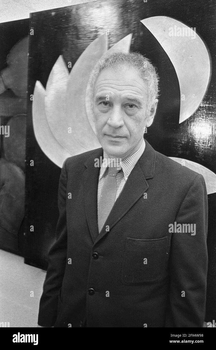 Exposition d'Andre François au Musée Stedelijk, 23 février 1967, Expositions, musées, pays-Bas, agence de presse du xxe siècle photo, nouvelles à retenir, documentaire, photographie historique 1945-1990, histoires visuelles, L'histoire humaine du XXe siècle, immortaliser des moments dans le temps Banque D'Images