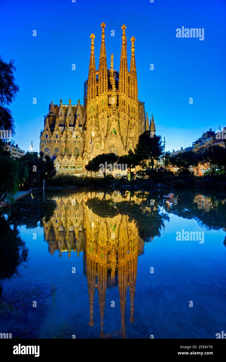 Barcelone. Catalogne. Espagne. Basílica de la Sagrada Família Banque D'Images