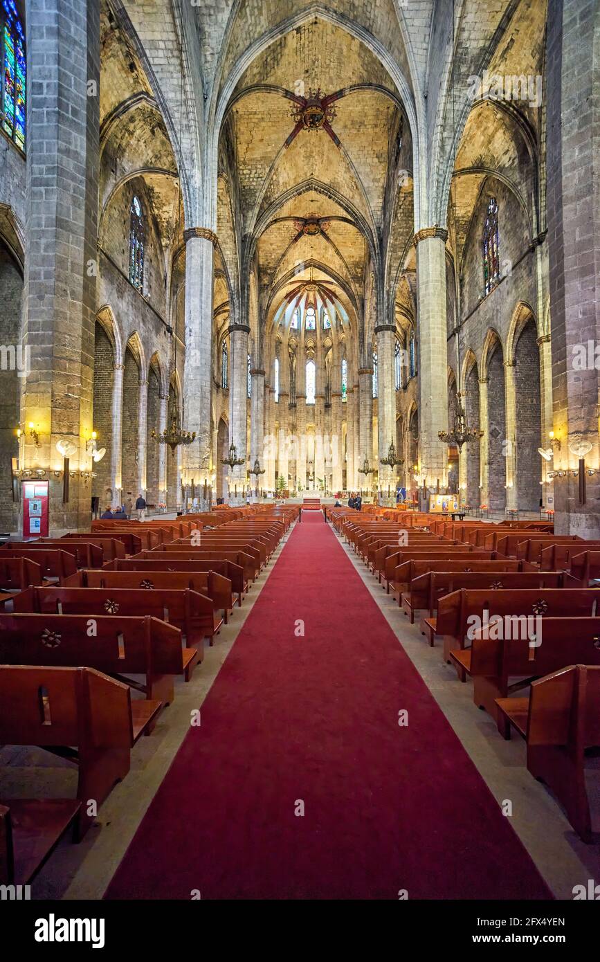 Barcelone. Catalogne. Espagne. L'église de Santa Maria del Mar (Sainte Marie de la mer) Banque D'Images