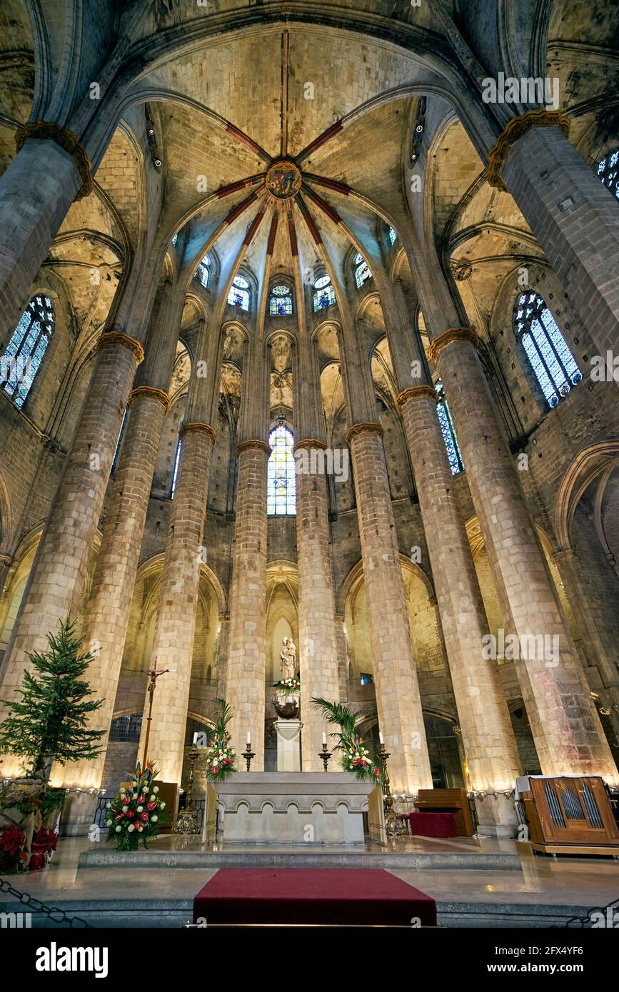 Barcelone. Catalogne. Espagne. L'église de Santa Maria del Mar (Sainte Marie de la mer) Banque D'Images