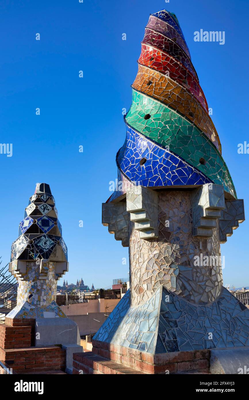 Barcelone. Catalogne. Espagne. Palau Guell par Gaudi Banque D'Images