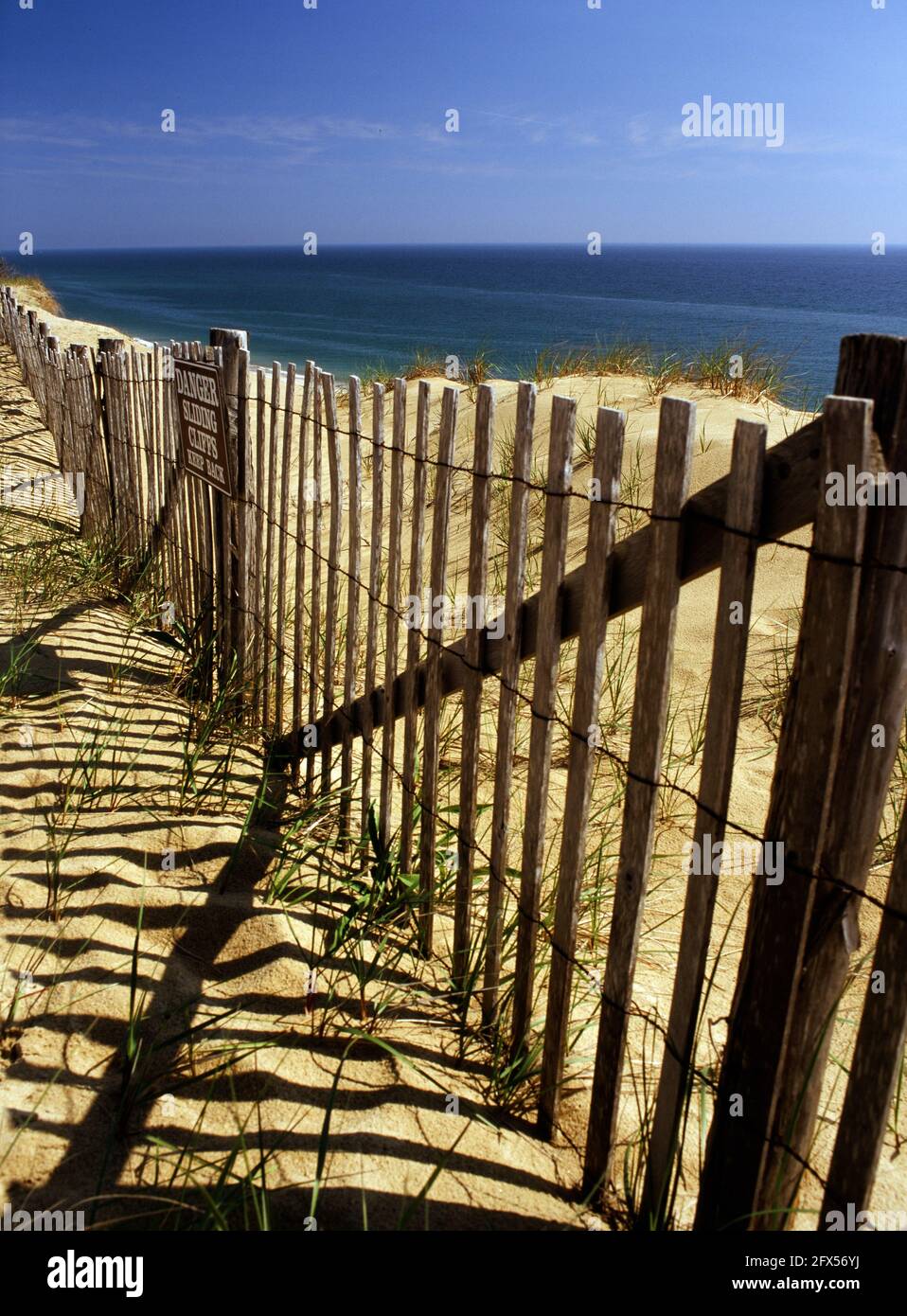 Marconi Beach Fence, Cape Cod National Seashore Banque D'Images