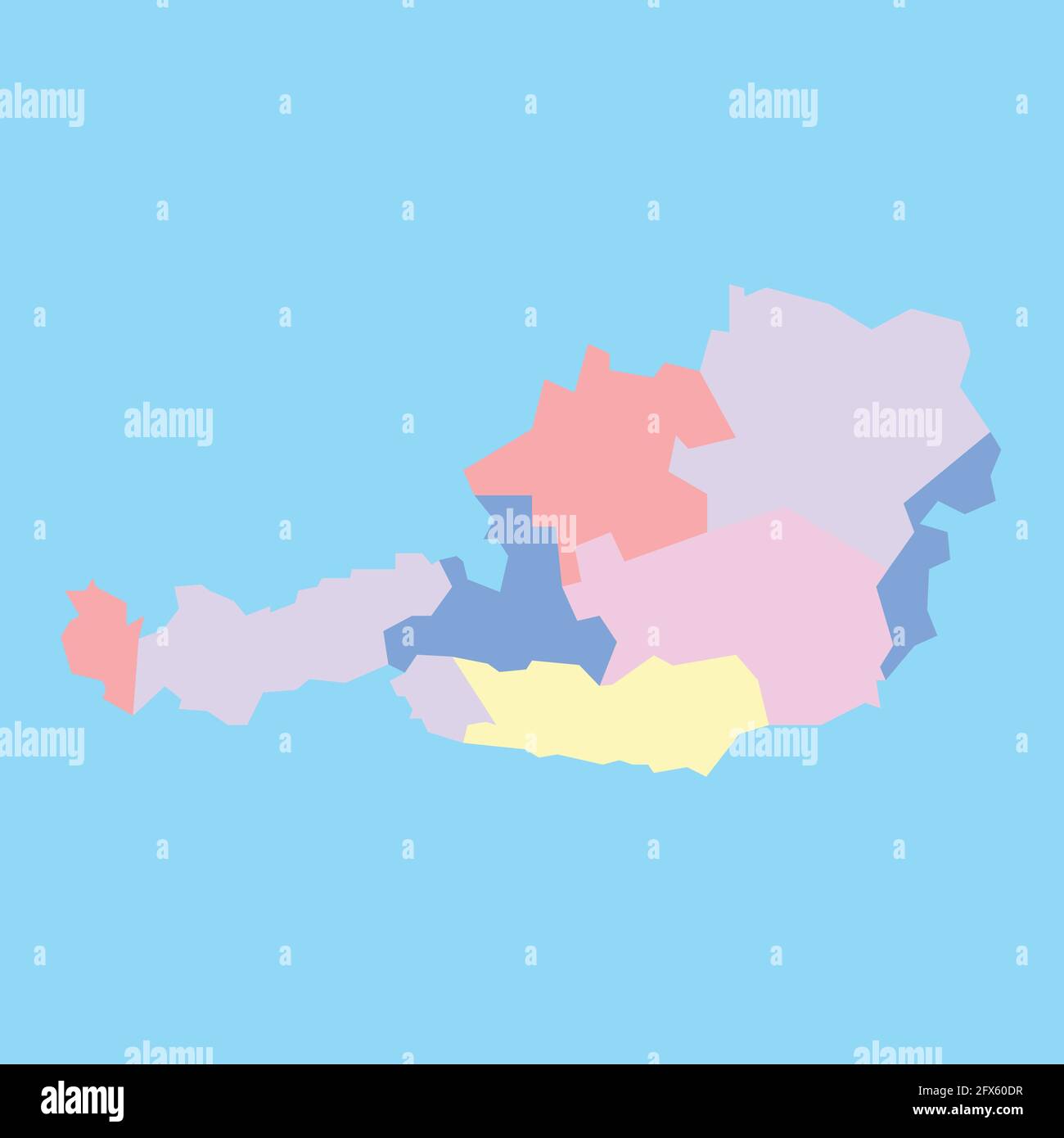 Carte vectorielle de l'Autriche à étudier Illustration de Vecteur