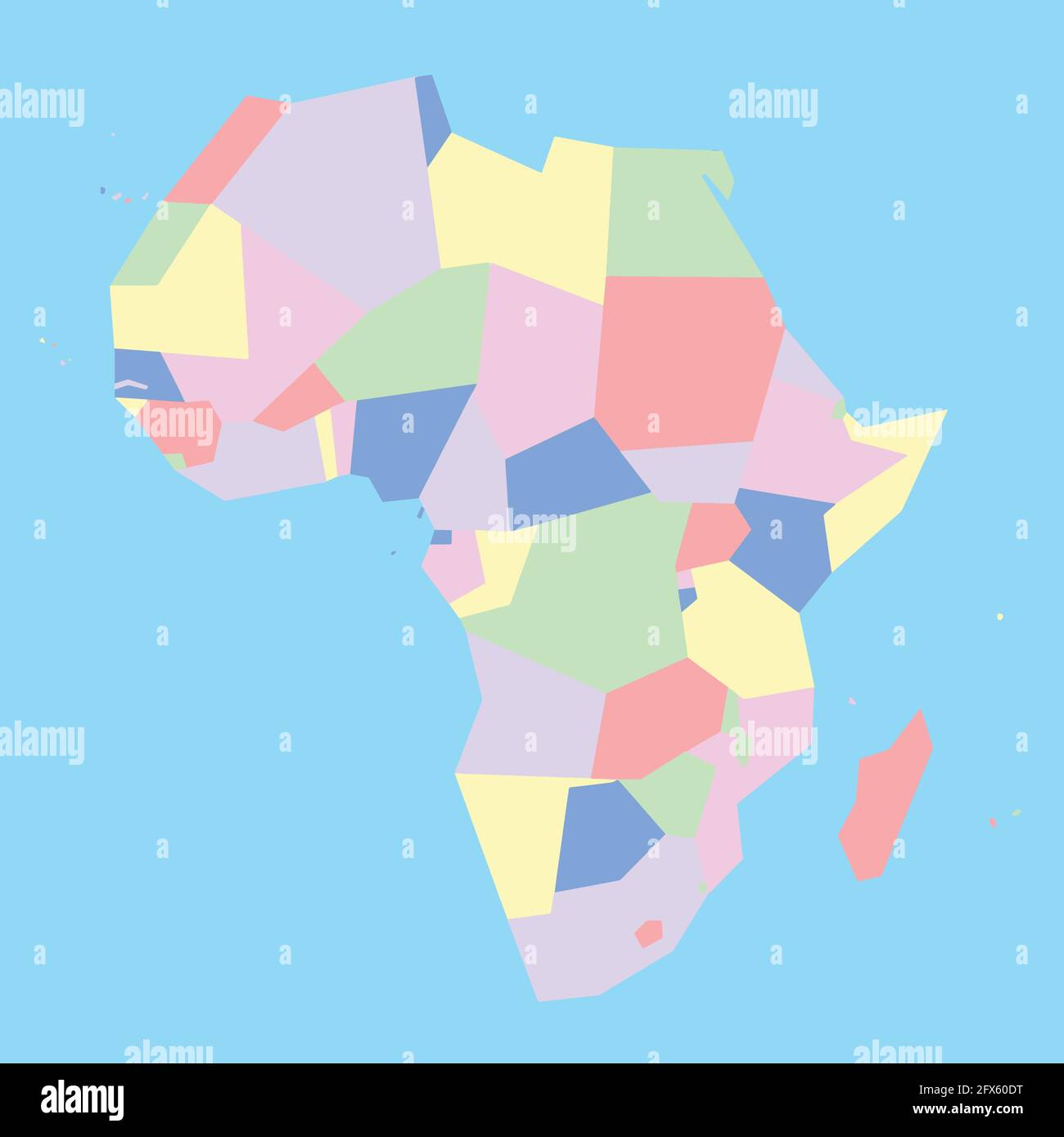Carte vectorielle des pays d'Afrique à étudier Illustration de Vecteur