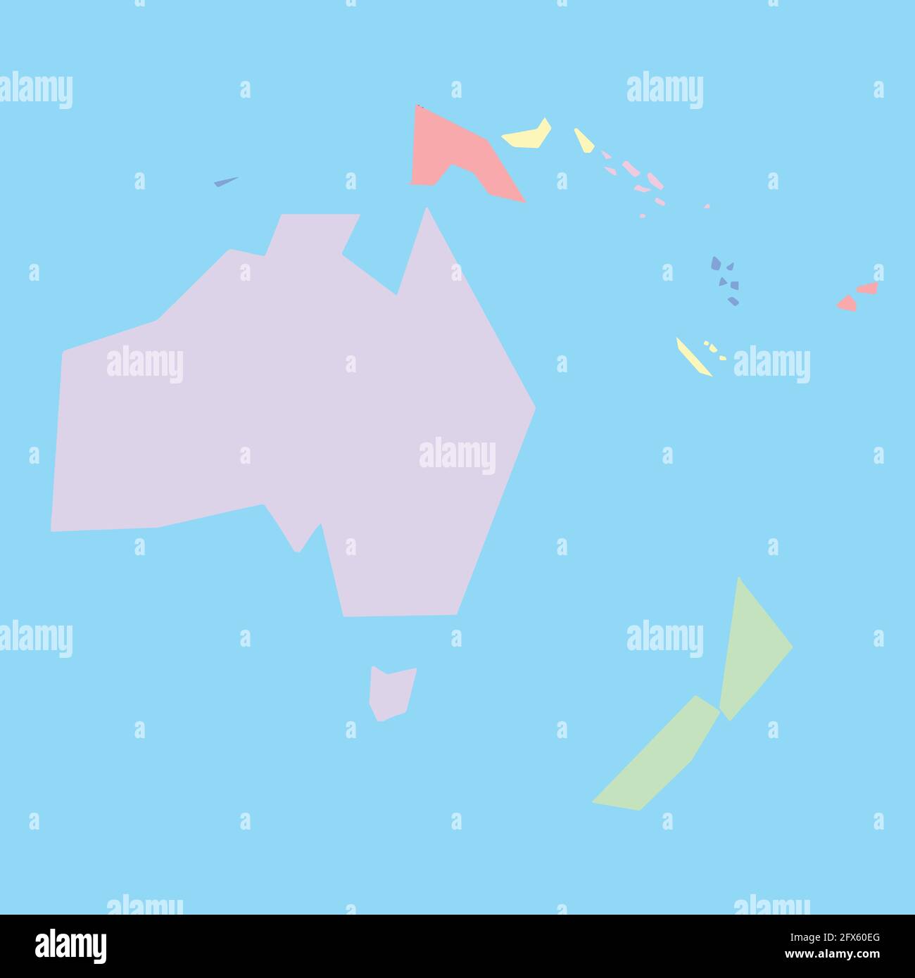 Carte vectorielle des pays d'Océanie à étudier Illustration de Vecteur