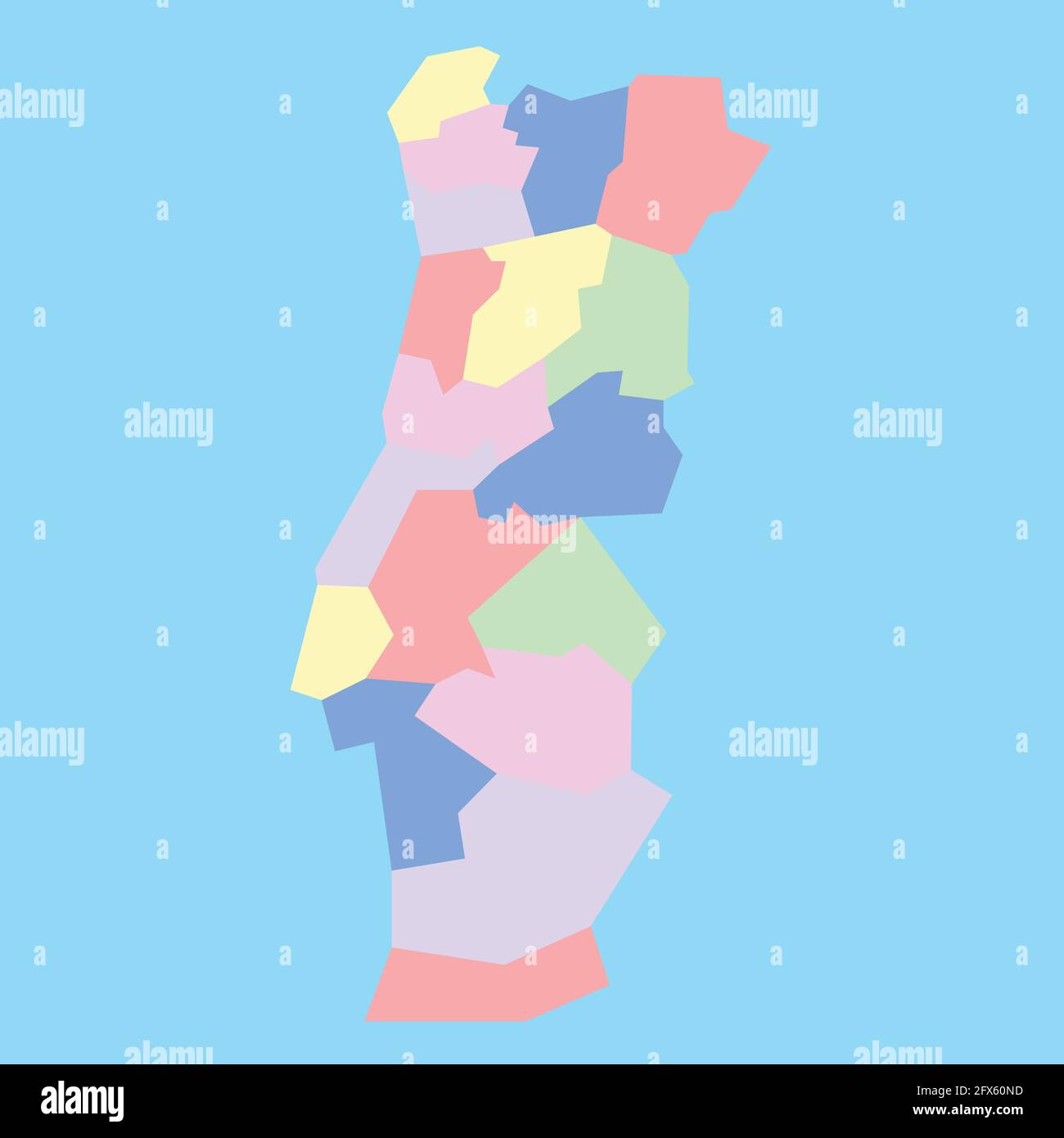 Carte vectorielle du Portugal à étudier Illustration de Vecteur