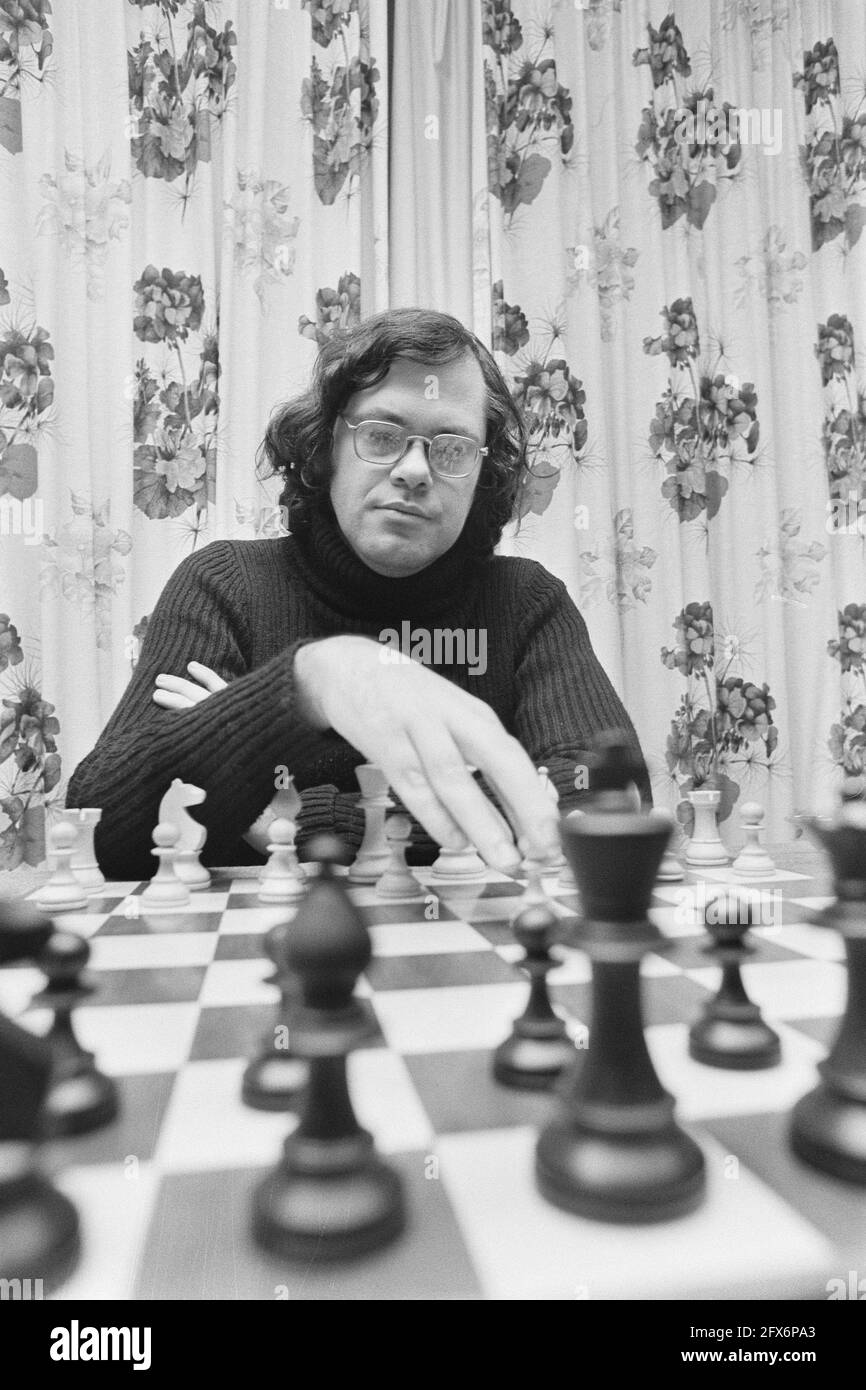 Tournoi d'échecs Blast Furnace 1976 ; Hans Ree en action (3,4), titre