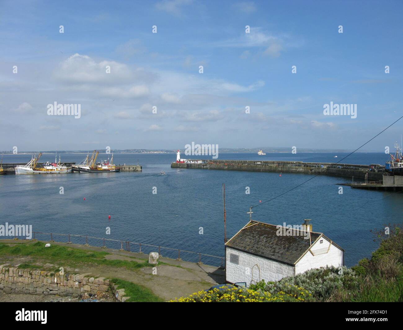 Port de Newlyn.Chemin de la côte sud-ouest.Nord de Cornwall.Pays de l'Ouest.Angleterre.ROYAUME-UNI Banque D'Images