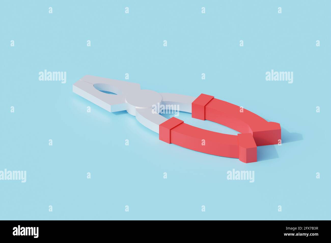 pince un seul objet isolé. illustration de rendu 3d isométrique Banque D'Images pince un seul objet isolé. illustration de rendu 3d isométrique Banque D'Images