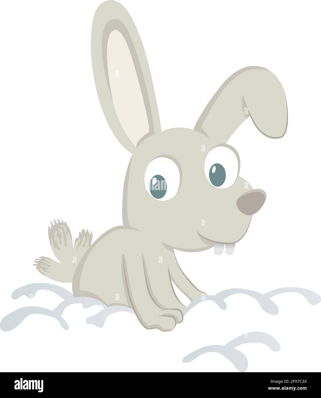 Illustration vectorielle d'un joli lapin dans la neige Illustration de Vecteur