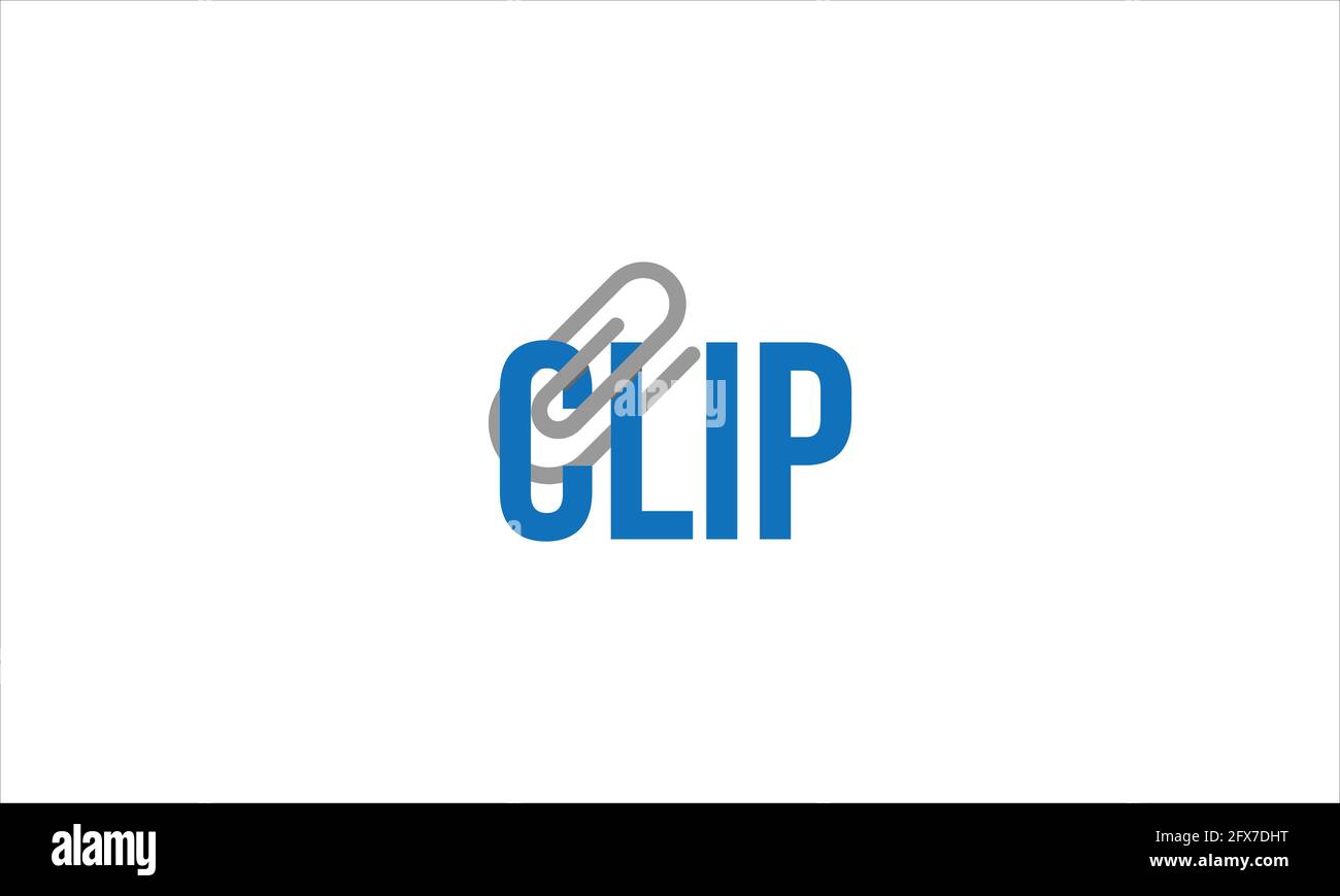 clip en papier icône typographique logo illustration vectorielle dans un design plat Illustration de Vecteur