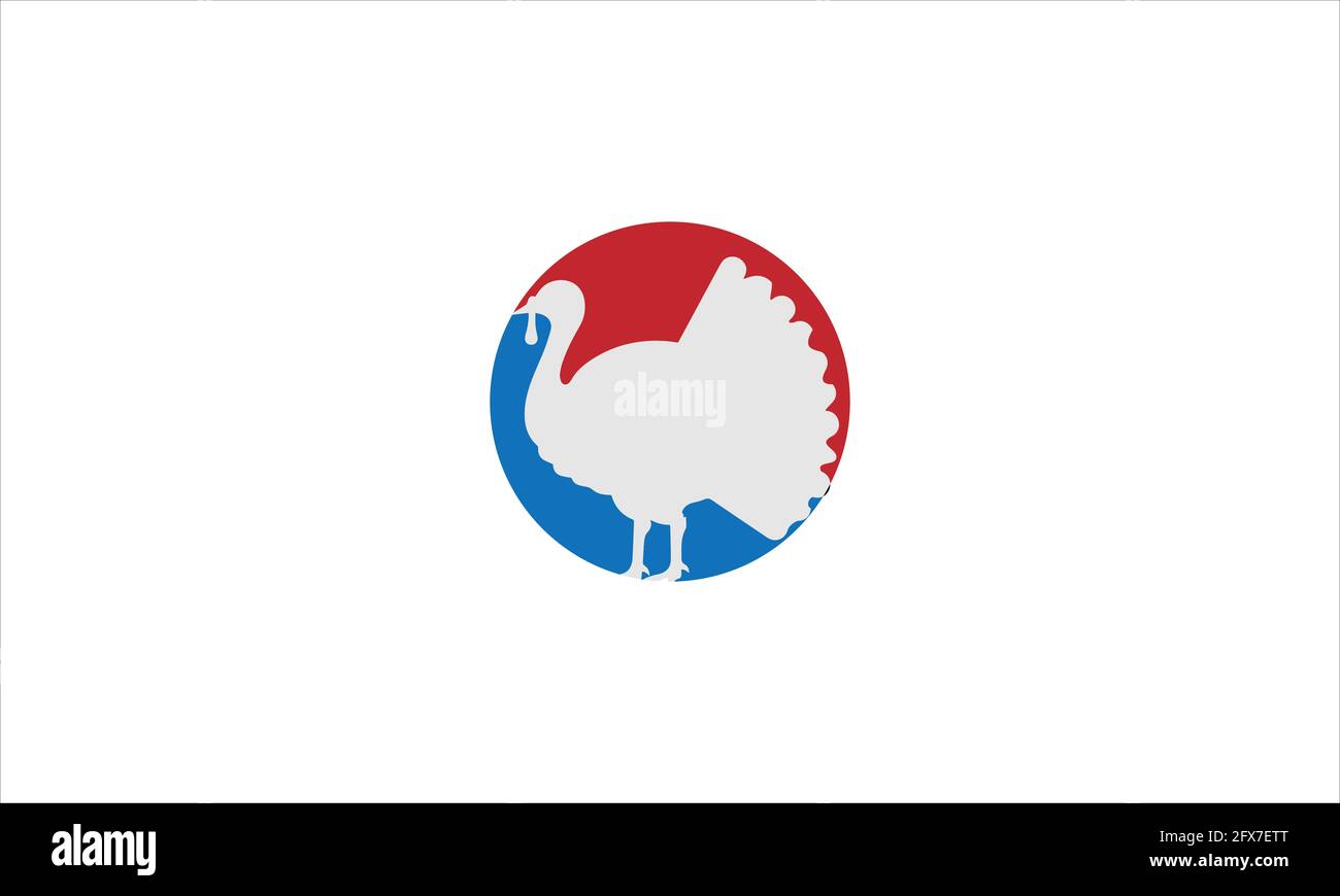 Ligne d'oiseau de dinde et panneau de volaille d'animal et de ferme de glyphe logo d'icône de graphique vectoriel Illustration de Vecteur