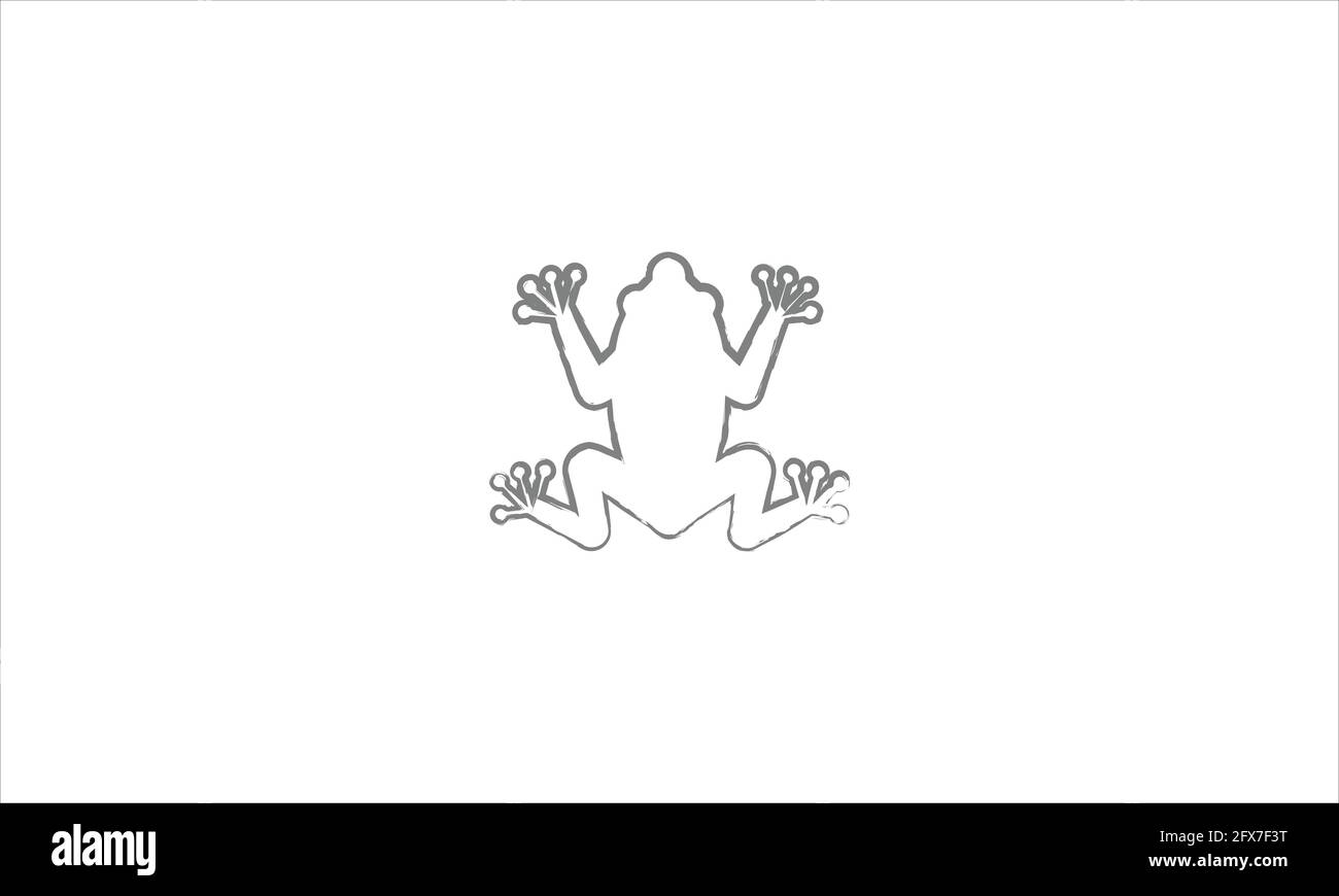 Dessin en ligne continue de l'illustration du vecteur de grenouille style minimalisme futur Illustration de Vecteur