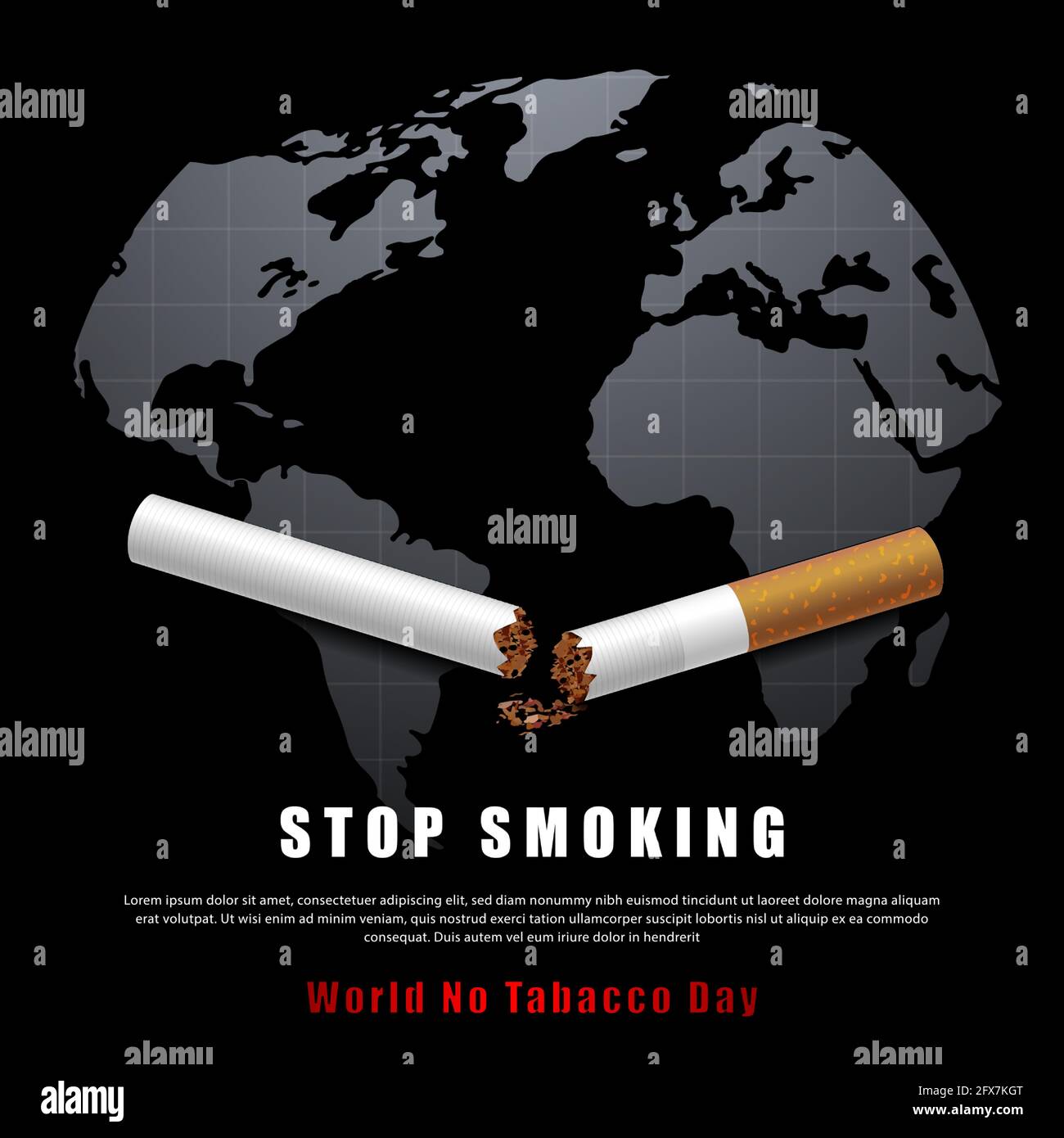 Campagne arrêter de fumer illustration pas de cigarette pour la santé ...