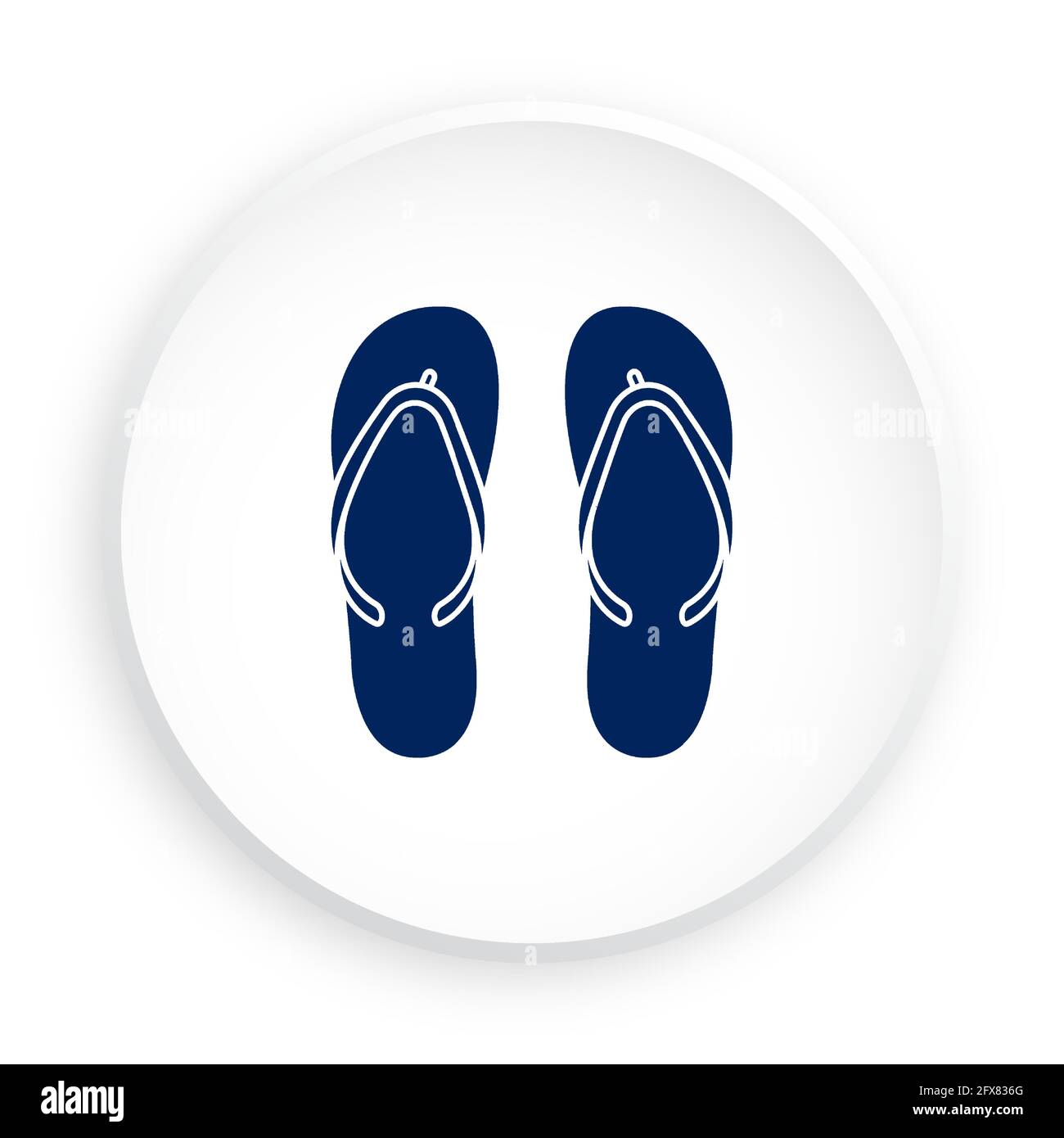 Chaussons en caoutchouc de plage icône en style néomorphisme pour application mobile. Équipement de sauvetage de noyade. Bouton pour applications mobiles ou Web. Vecteur sur whit Illustration de Vecteur