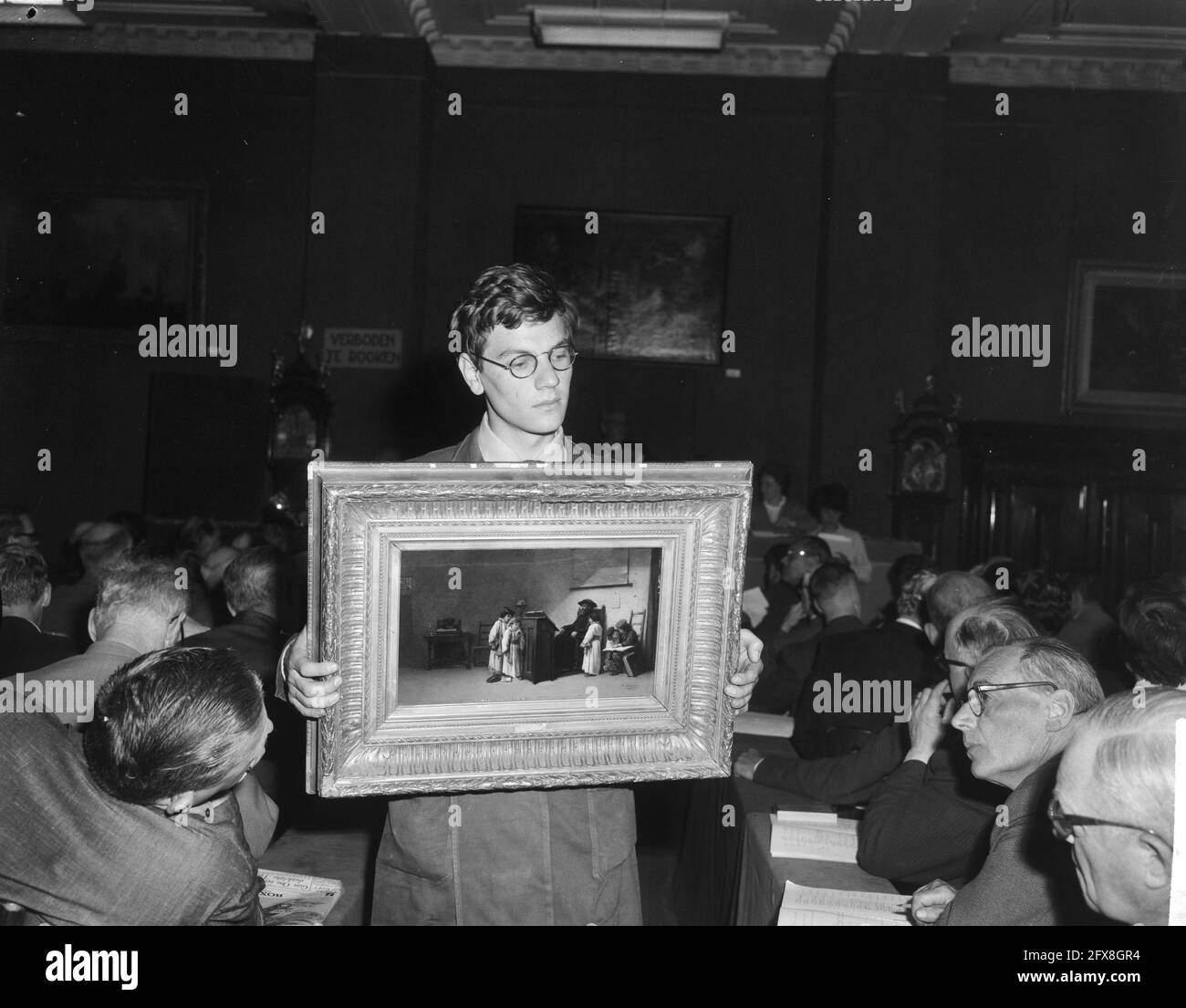 Vente aux enchères importante d'art à Max van Waay, la peinture l'école juive par J. E. Ed Brandon est mise aux enchères, 26 mai 1964, peintures, pays-Bas, agence de presse du XXe siècle photo, nouvelles à retenir, documentaire, photographie historique 1945-1990, histoires visuelles, L'histoire humaine du XXe siècle, immortaliser des moments dans le temps Banque D'Images