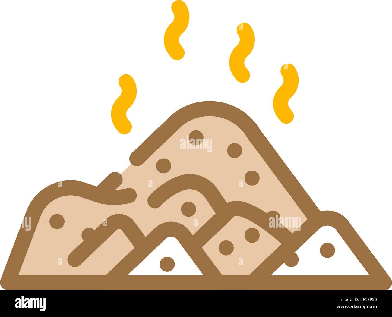 illustration vectorielle de l'icône de couleur du compost du tas Illustration de Vecteur