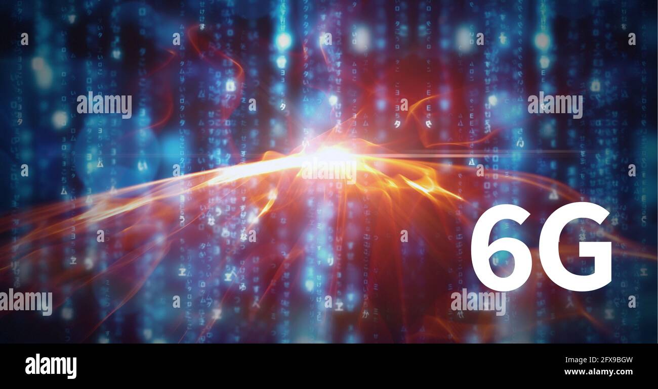 Composition de 6 g de texte sur feux d'artifice et lumières Banque D'Images