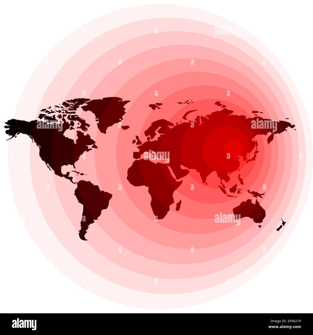 Illustration de la propagation du virus dans le monde. Carte de distribution du coronavirus. Distribution du nouveau coronavirus COVID-19 sur la carte. Covid Illustration de Vecteur