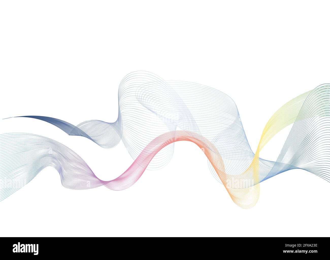 Résumé coloré Line Wave Background, abstrait espace polygonal faible poly sombre fond avec des points et des lignes de connexion structure Futurist Banque D'Images