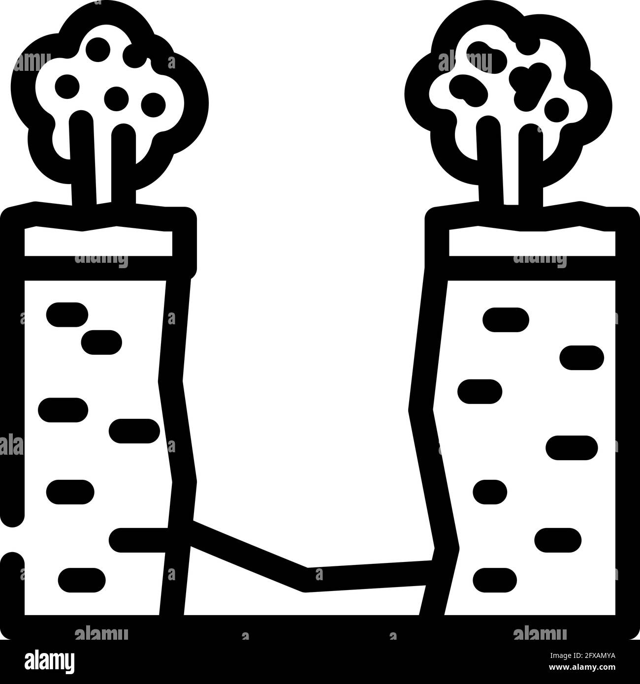 illustration vectorielle de l'icône de la ligne de catastrophe du gouffre de karst Illustration de Vecteur