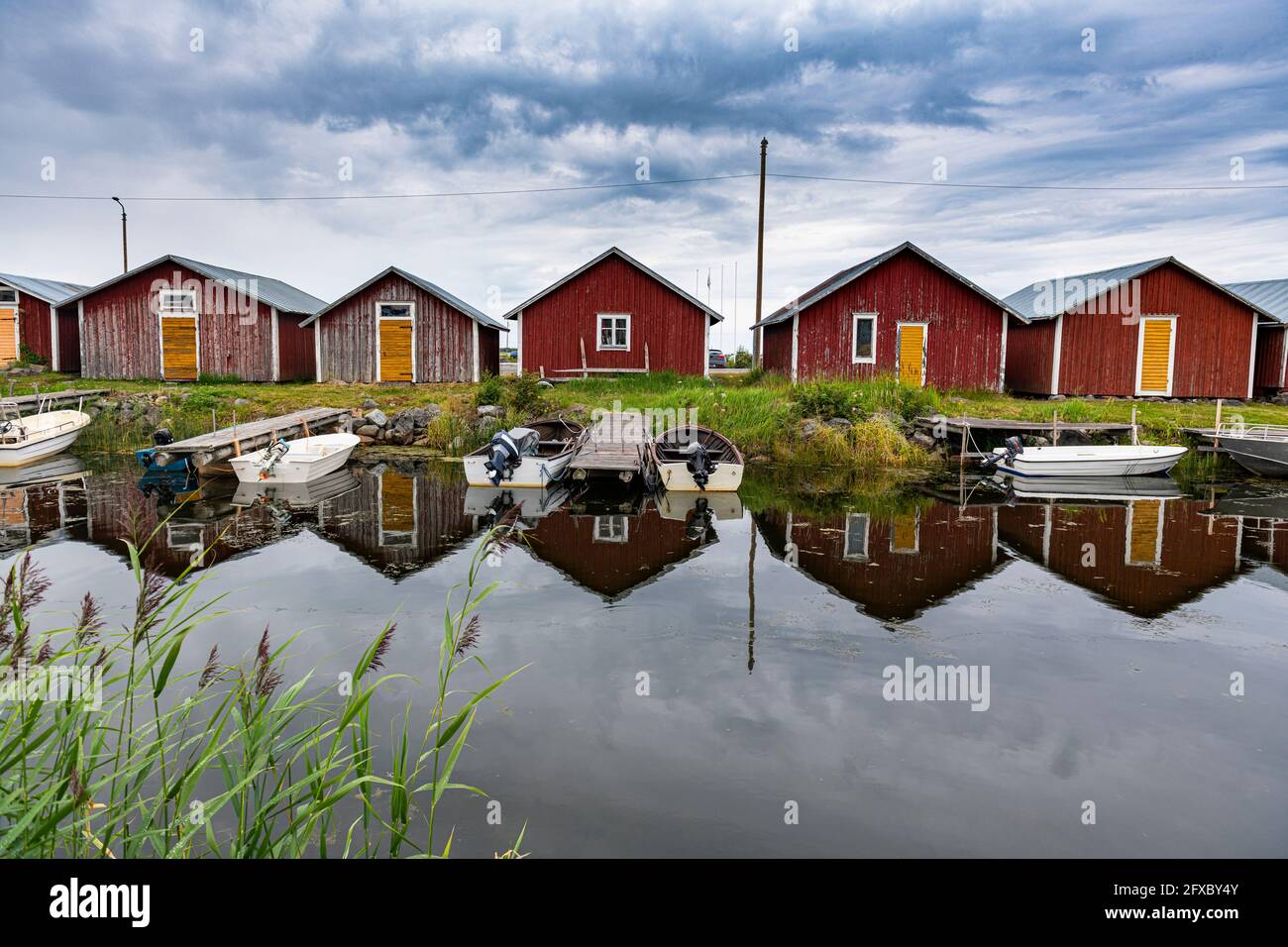 Finlande, serres de bateaux dans l'archipel de Kvarken Banque D'Images
