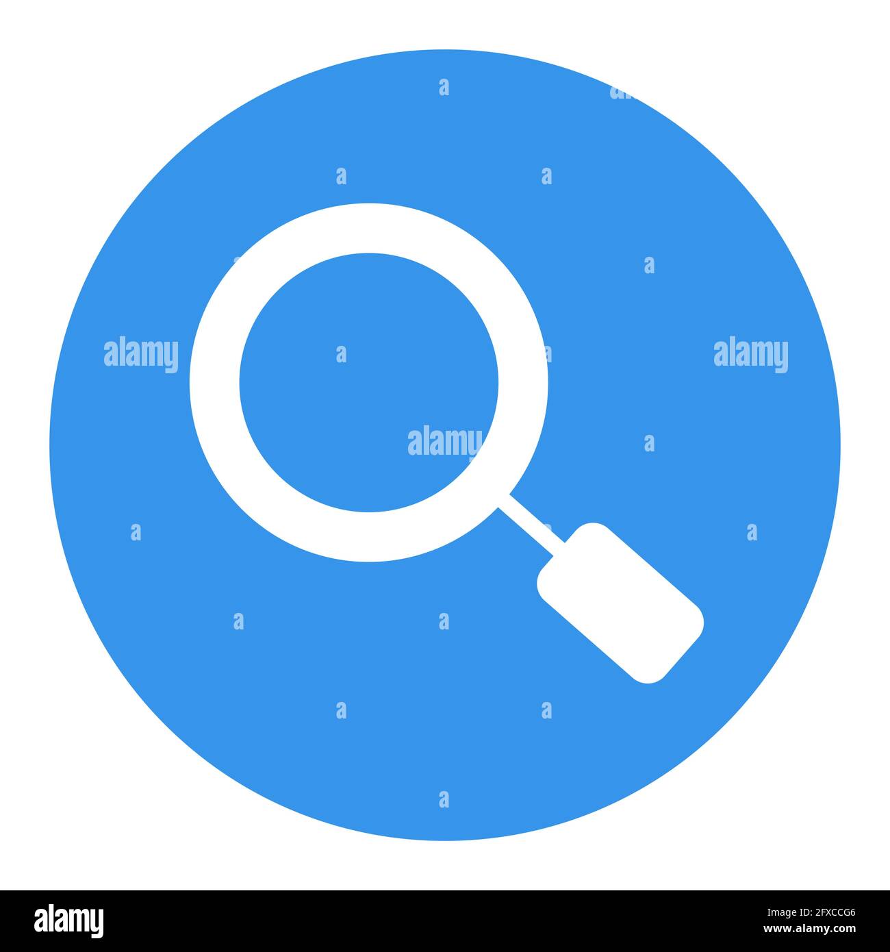 Icône de glyphe blanc de loupe de recherche. Symbole de loupe