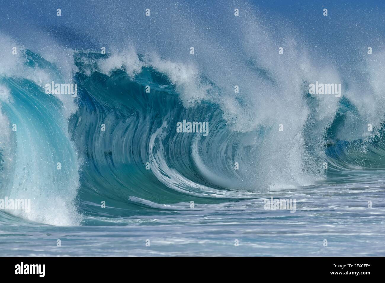 Grande vague d'éclaboussures de l'océan Pacifique Banque D'Images