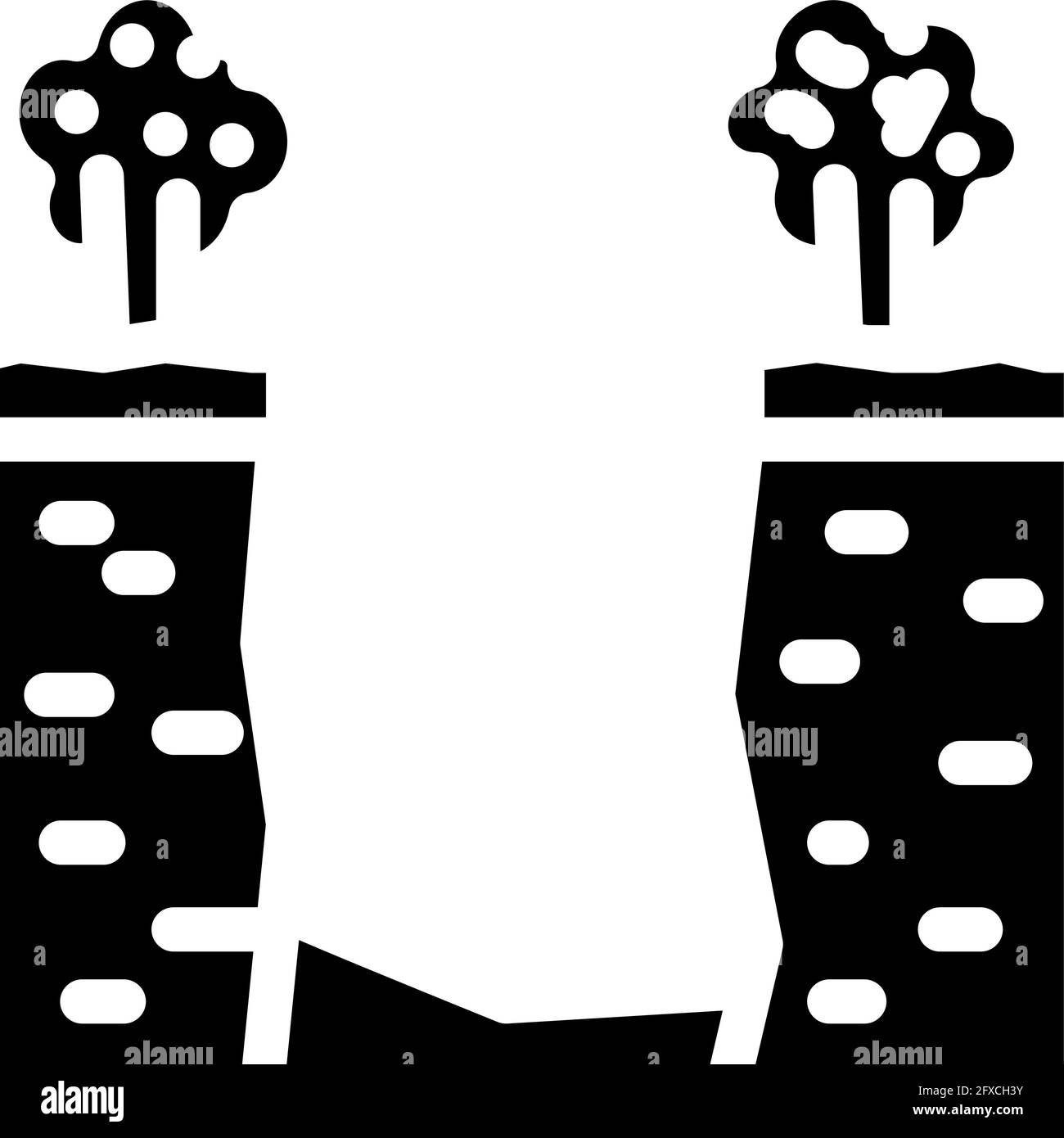 illustration du vecteur d'icône du glyphe de la catastrophe du karst Illustration de Vecteur