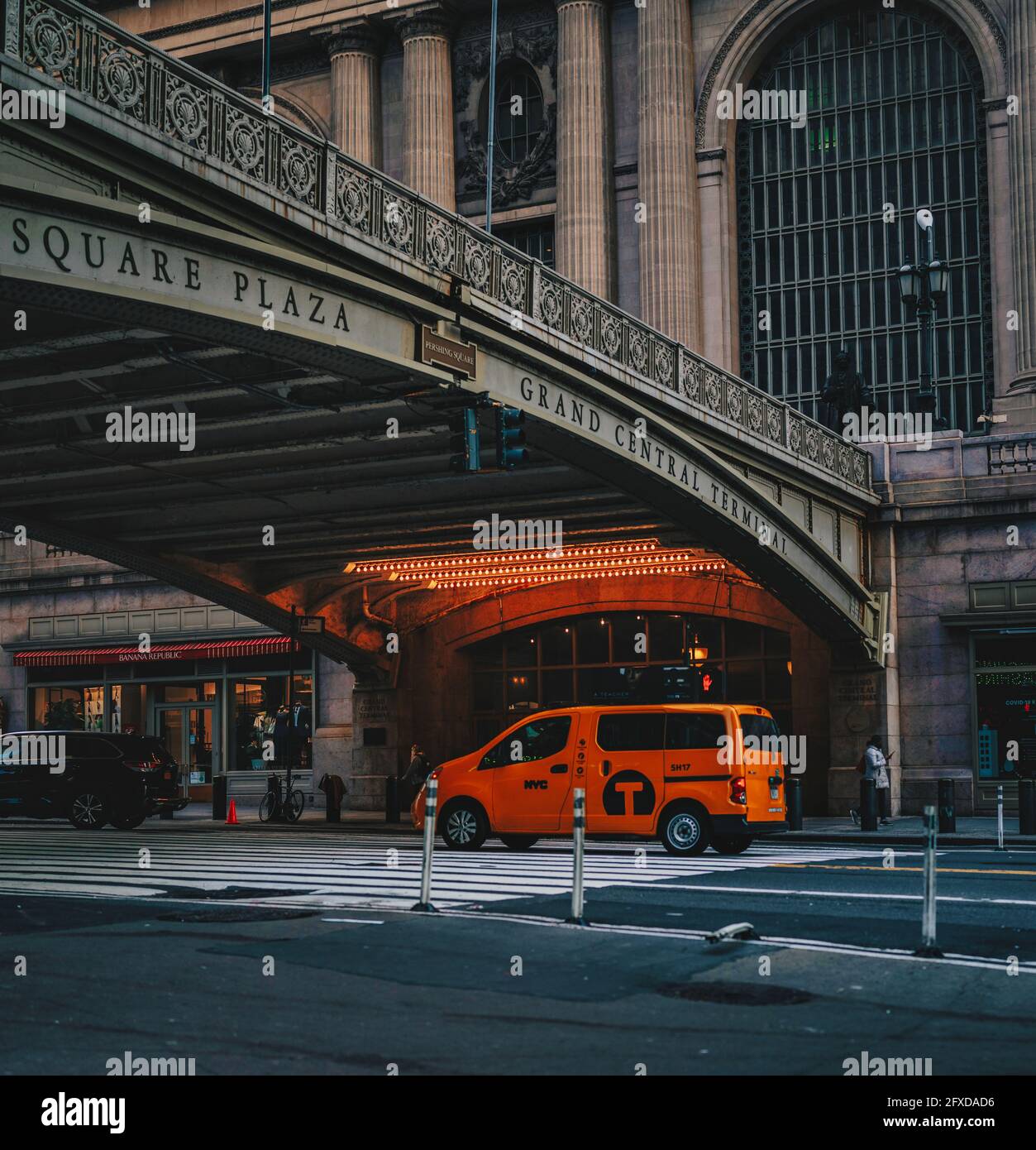 Taxi Street New York gran central usa station Banque D'Images