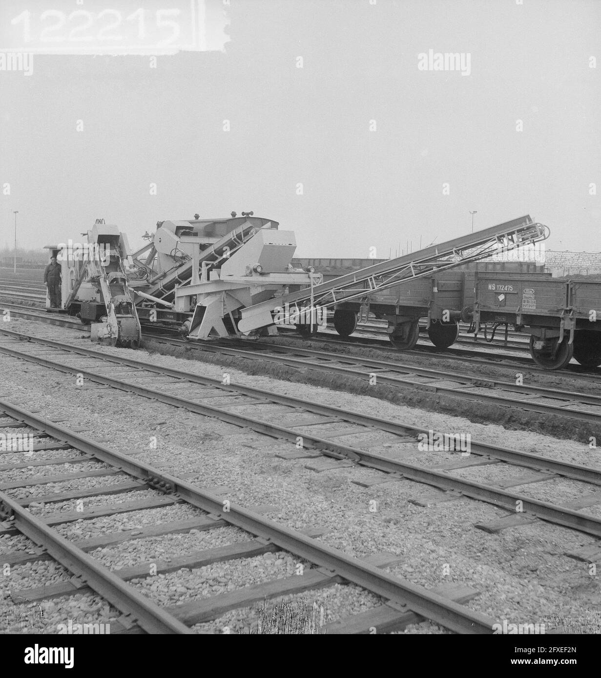 Exposition sur rail à Elst (Betuwe). Une machine d'horreur, 14 mars 1961, Expositions, pays-Bas, agence de presse du xxe siècle photo, nouvelles à retenir, documentaire, photographie historique 1945-1990, histoires visuelles, L'histoire humaine du XXe siècle, immortaliser des moments dans le temps Banque D'Images