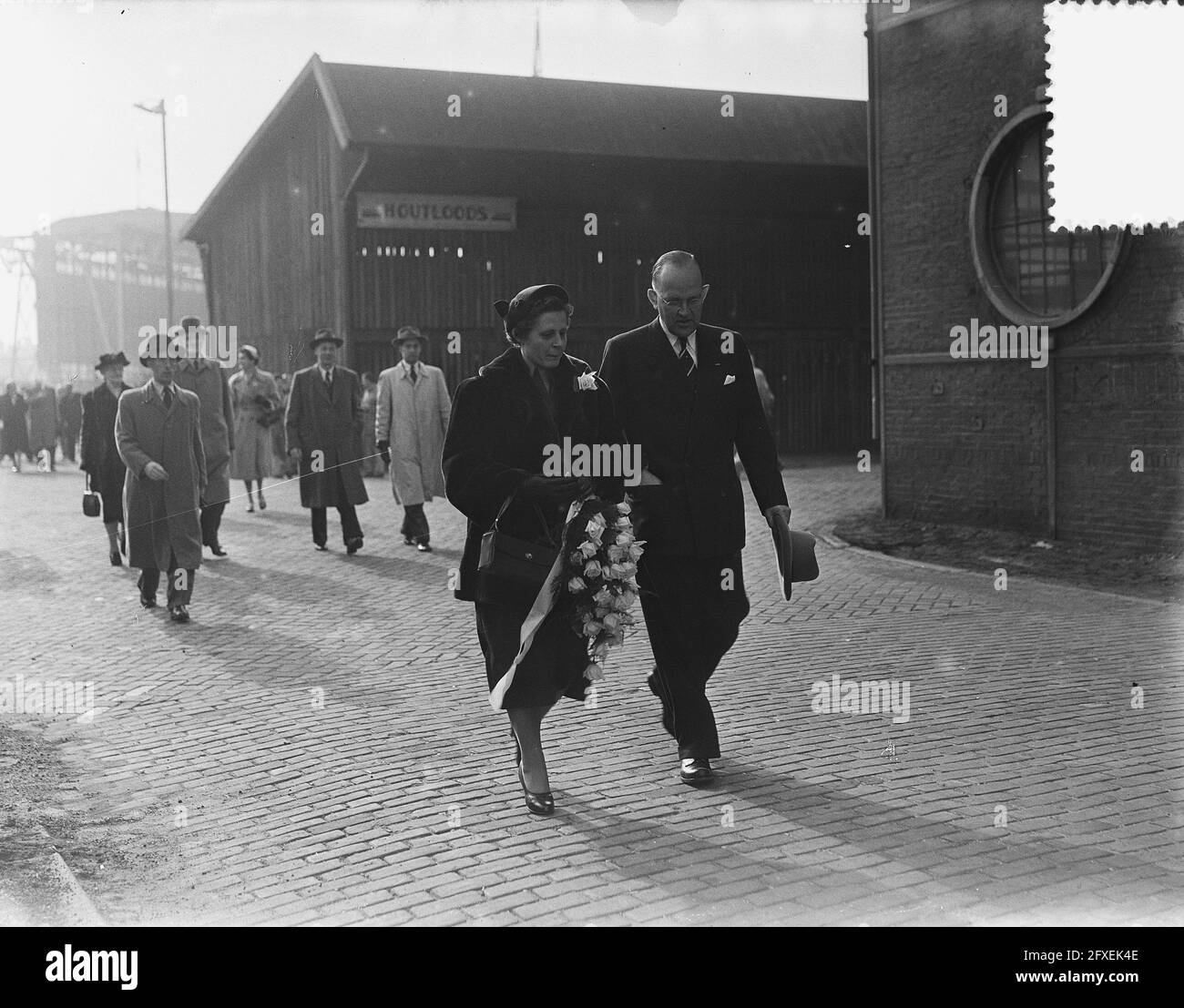 Lancement de Komatia à Wilton Fijenoord, 17 octobre 1953., pays-Bas, agence de presse du XXe siècle photo, nouvelles à retenir, documentaire, photographie historique 1945-1990, histoires visuelles, L'histoire humaine du XXe siècle, immortaliser des moments dans le temps Banque D'Images