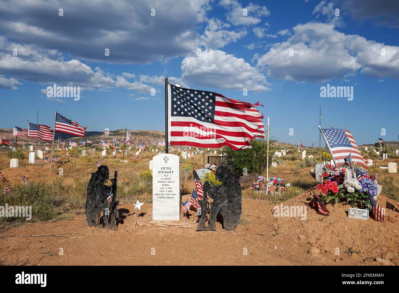 Cimetière des anciens combattants Navajo à fort Defiance, Arizona, États-Unis Banque D'Images