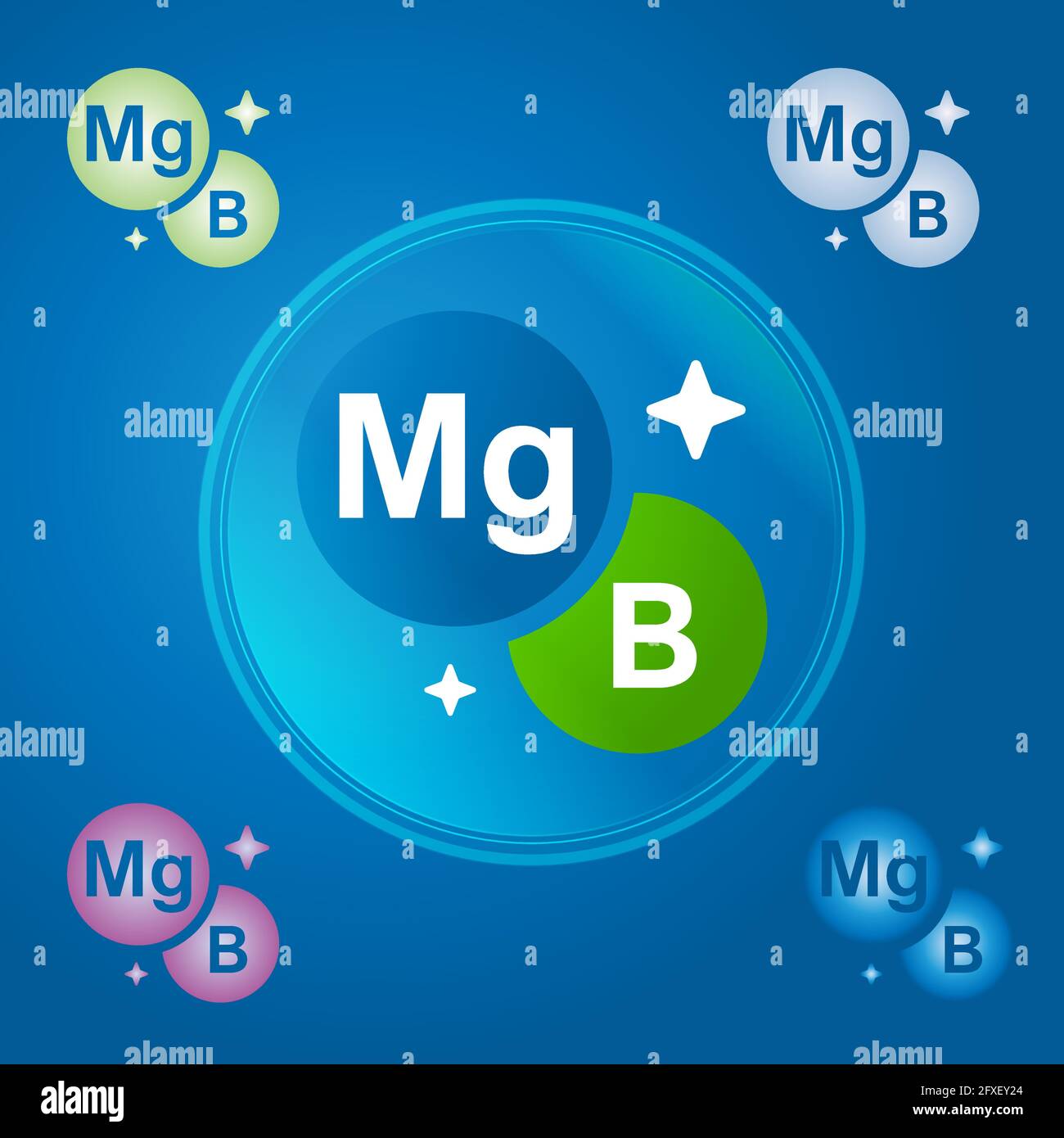 Complexe de vitamines magnésium et vitamine B vecteur icône. Complexe minéral pour améliorer le métabolisme Illustration de Vecteur