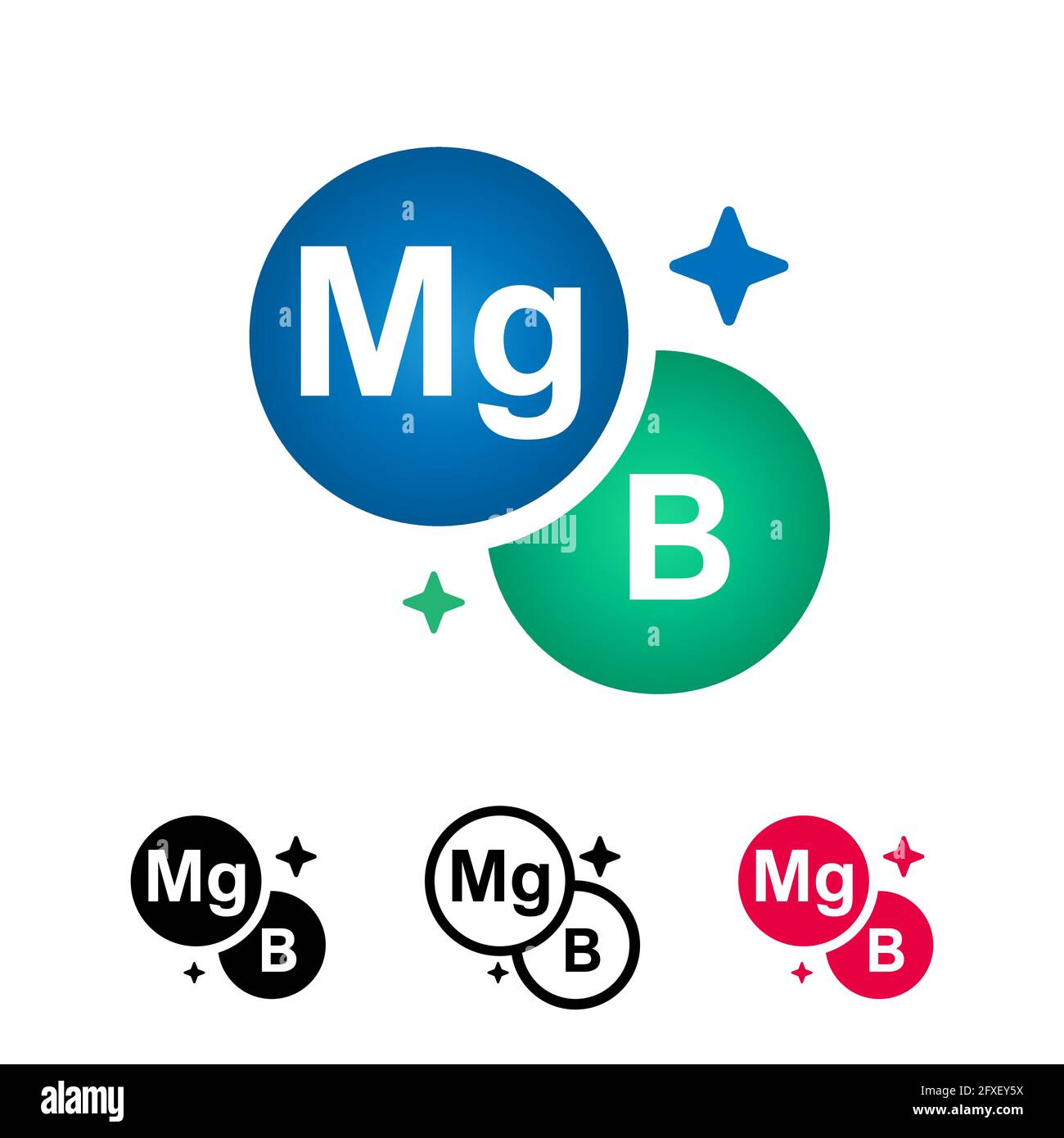 Complexe de vitamines magnésium et vitamine B vecteur icône. Complexe minéral pour améliorer le métabolisme Illustration de Vecteur