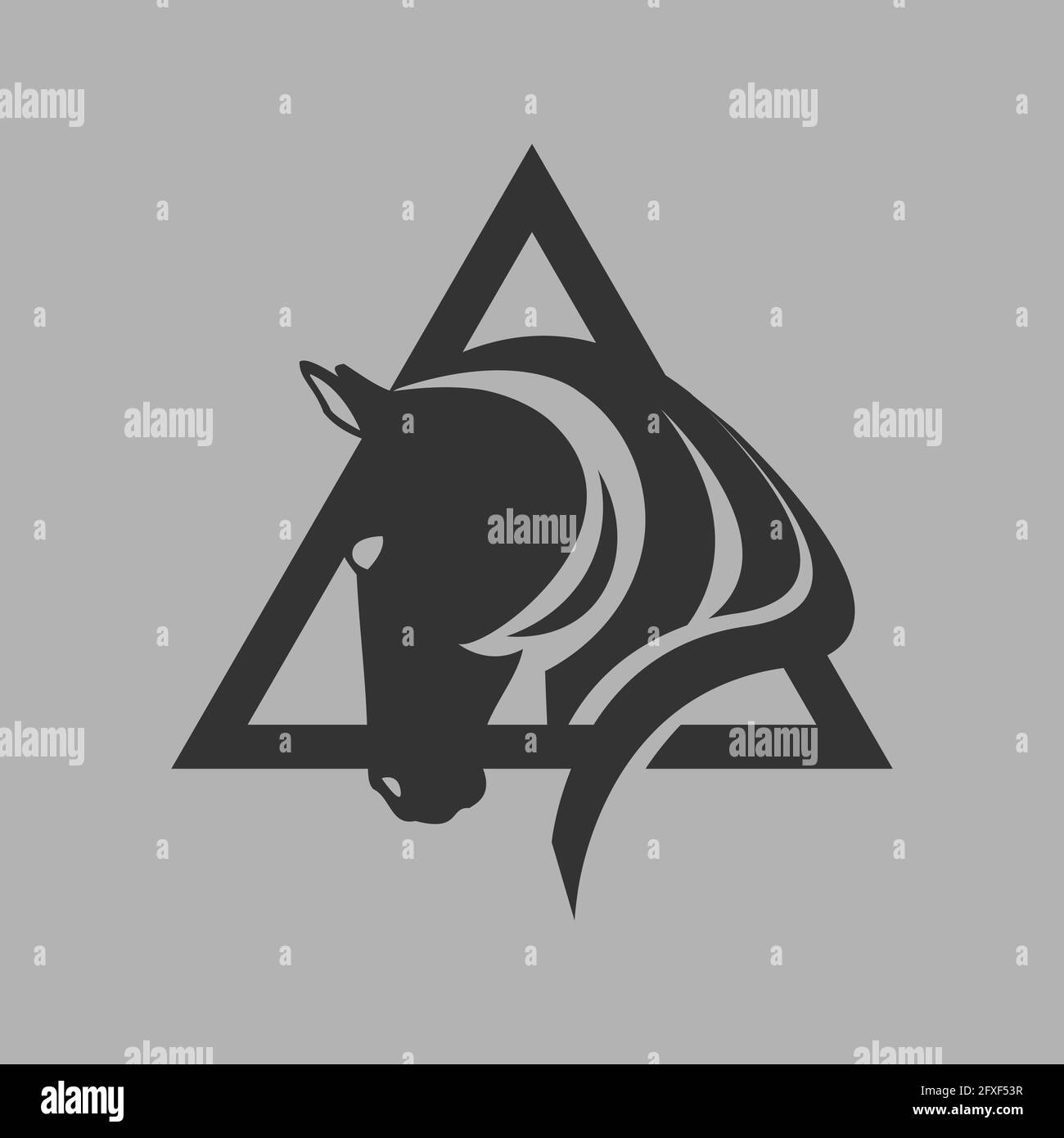 logo noir puissant de la tête de cheval de l'étalon symbole vectoriel le silhoutte de cheval dans la conception d'illustration Illustration de Vecteur