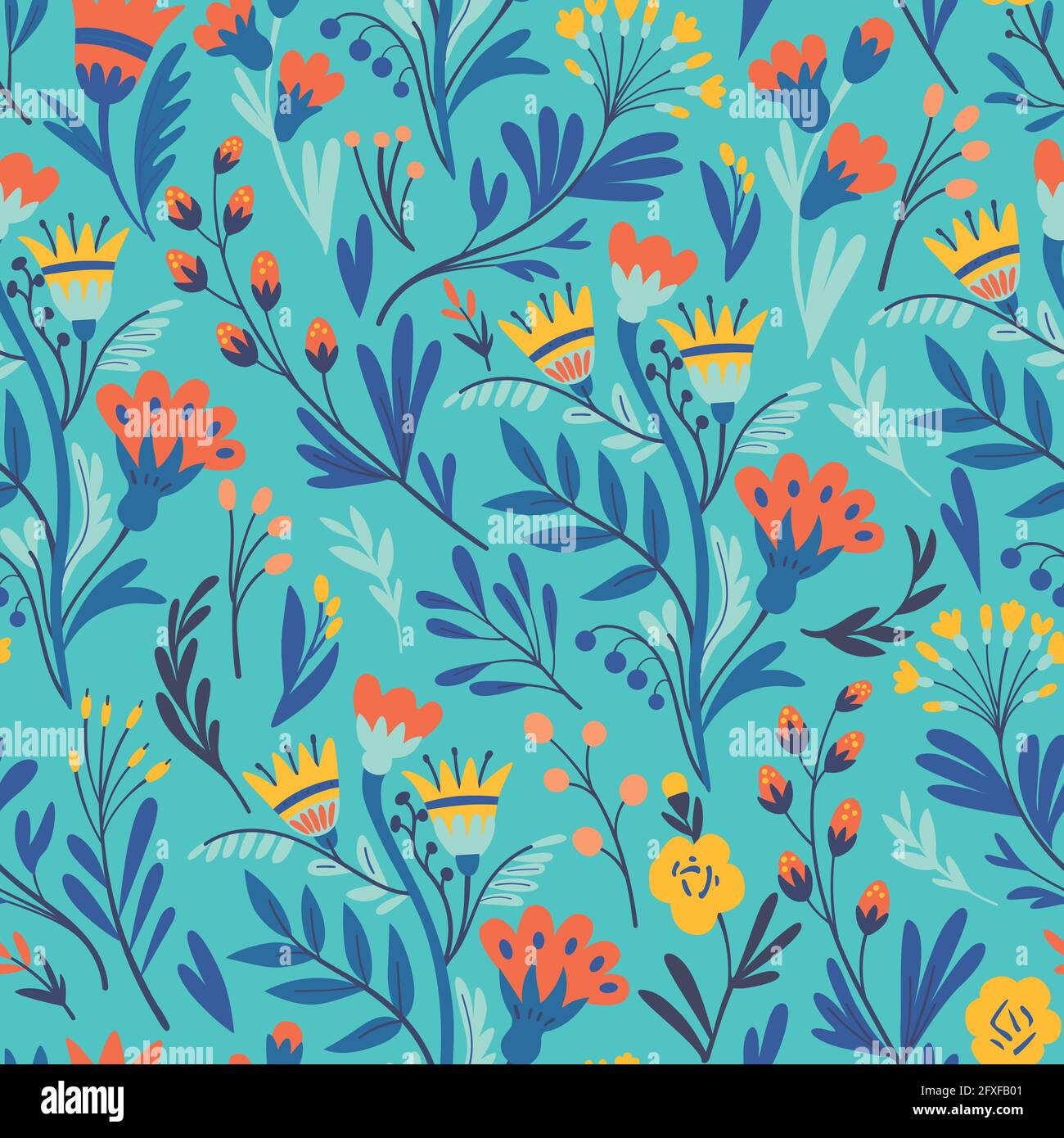 Motif fleuri vectoriel de style minimaliste avec un joli motif simple stylisé fleurs abstraites Illustration de Vecteur