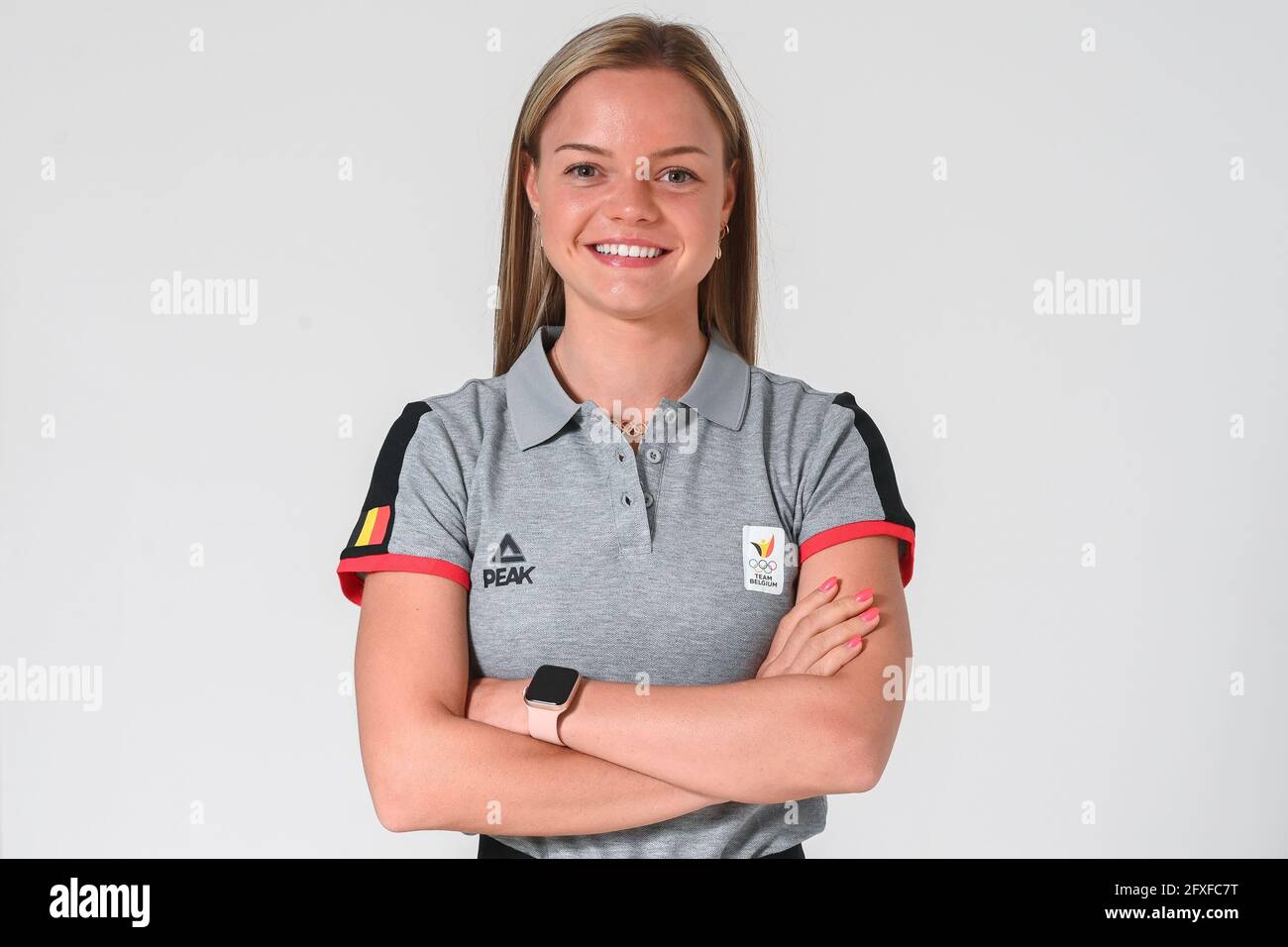 La patineuse belge Loena Hendrickx photographiée lors d'un camp d'entraînement organisé par le Comité olympique belge BOIC - COIB, avec des athlètes visant à Banque D'Images