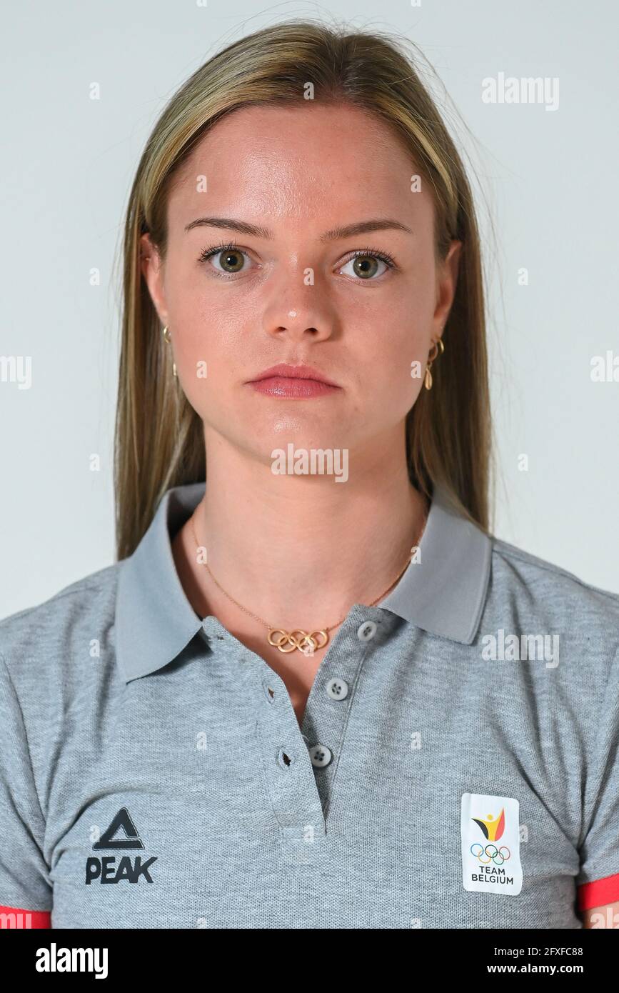 La patineuse belge Loena Hendrickx photographiée lors d'un camp d'entraînement organisé par le Comité olympique belge BOIC - COIB, avec des athlètes visant à Banque D'Images