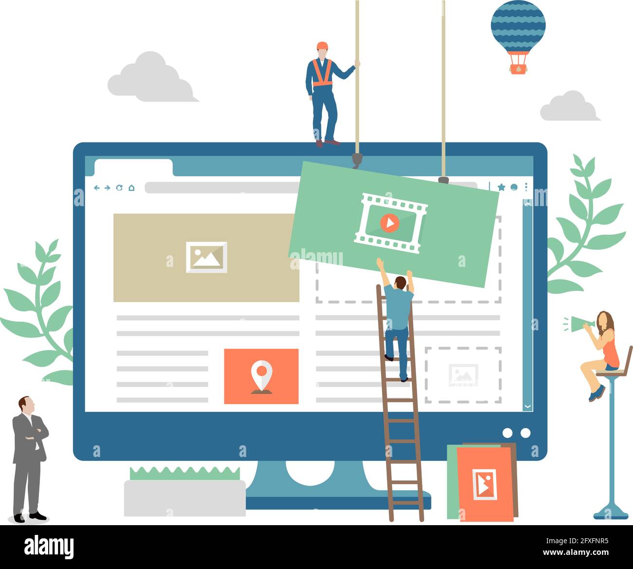 Illustration du vecteur du concept de développement Web Illustration de Vecteur