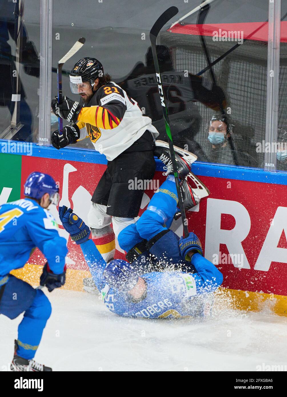 ALLEMAGNE - KAZAKHSTAN Championnats DU MONDE DE HOCKEY SUR GLACE IIHF Groupe B à Riga, Lettonie, Lettland, 26 mai 2021, Saison 2020/2021 © Peter Schatz / Alamy Live News Banque D'Images