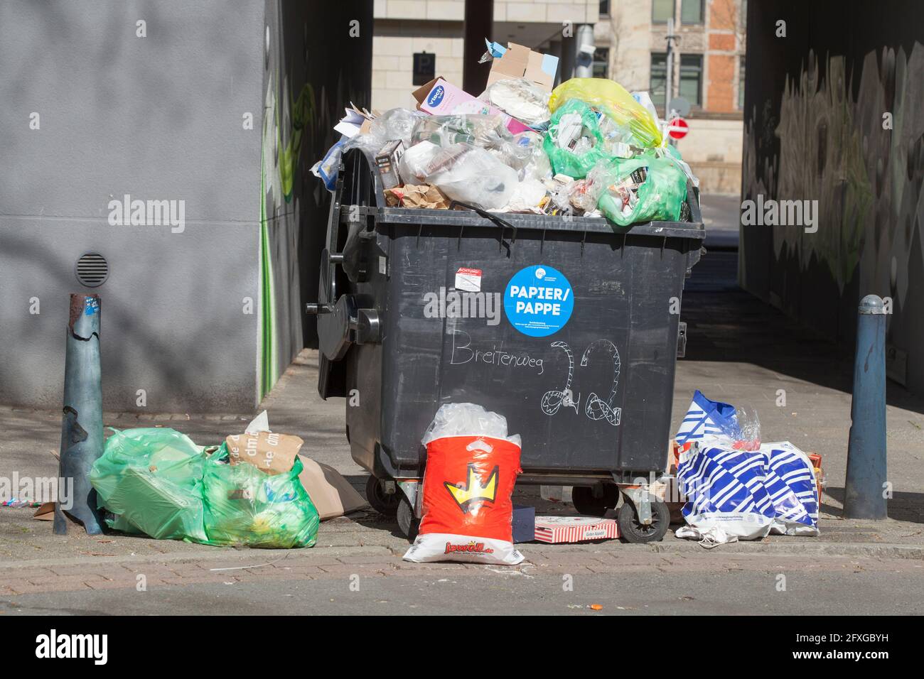 Déchets résiduels, conteneur de déchets, Allemagne, Europe Banque D'Images