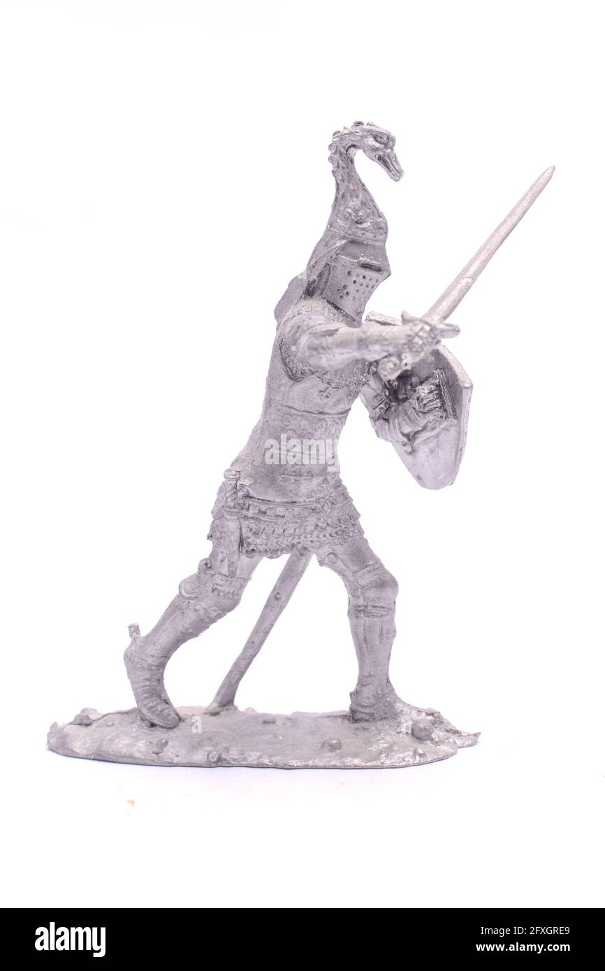 Soldat De Plomb étain - Chevalier Médiéval Avec étendard - Musée