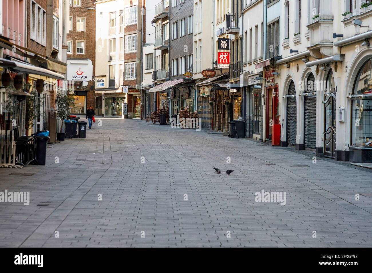 Zone piétonne Berger Strasse dans la vieille ville de Dusseldorf Banque D'Images