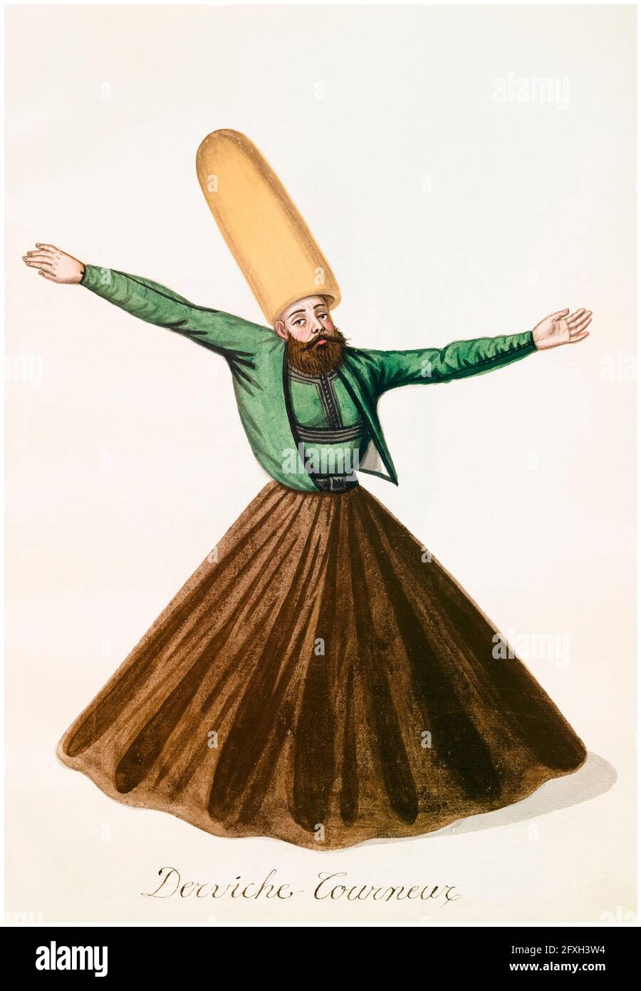 A,turc Whirling Dervish, illustration, 1808-1826 Banque D'Images