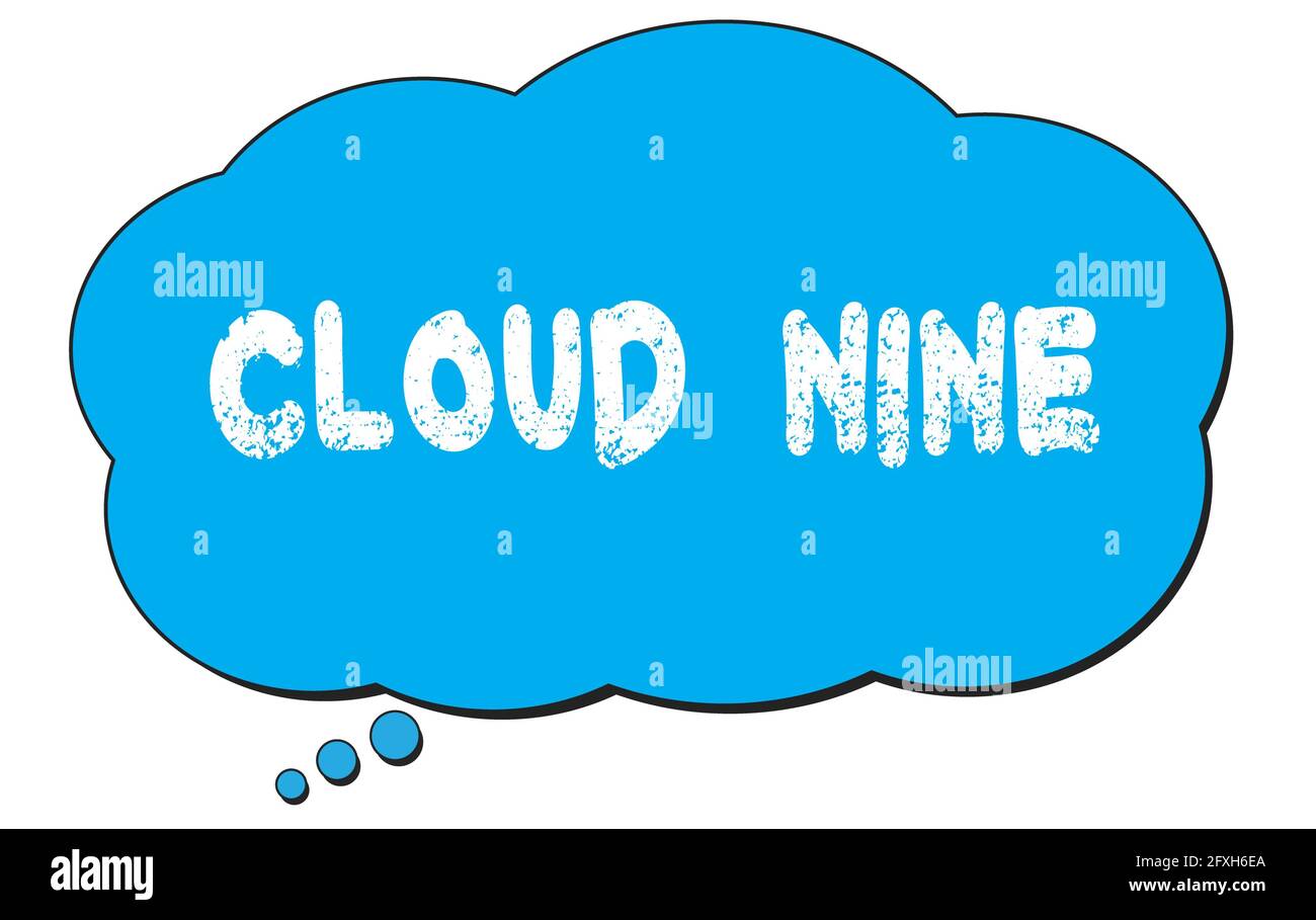 LE TEXTE DU NUAGE NEUF écrit sur une bulle de nuage de pensée bleue. Banque D'Images