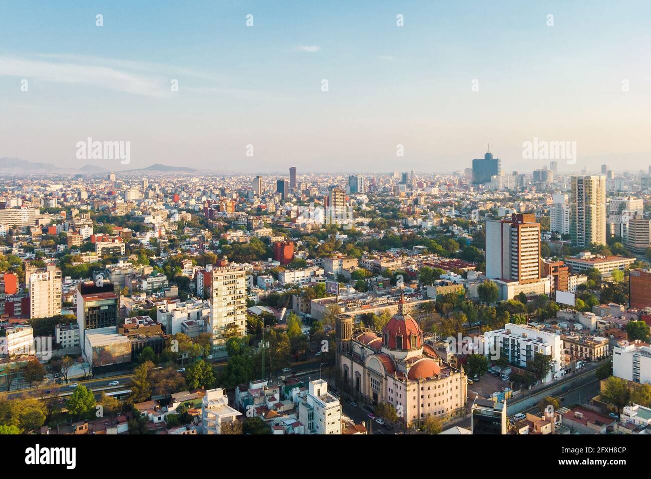 Vue aérienne de jour de Mexico, Mexique. Banque D'Images