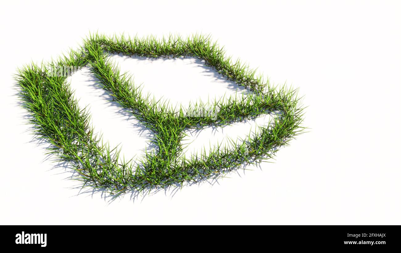 Concept ou conceptuel vert été pelouse symbole de forme isolé fond blanc, signe de livre fermé. Une métaphore d'illustration 3d pour l'apprentissage, ed Banque D'Images