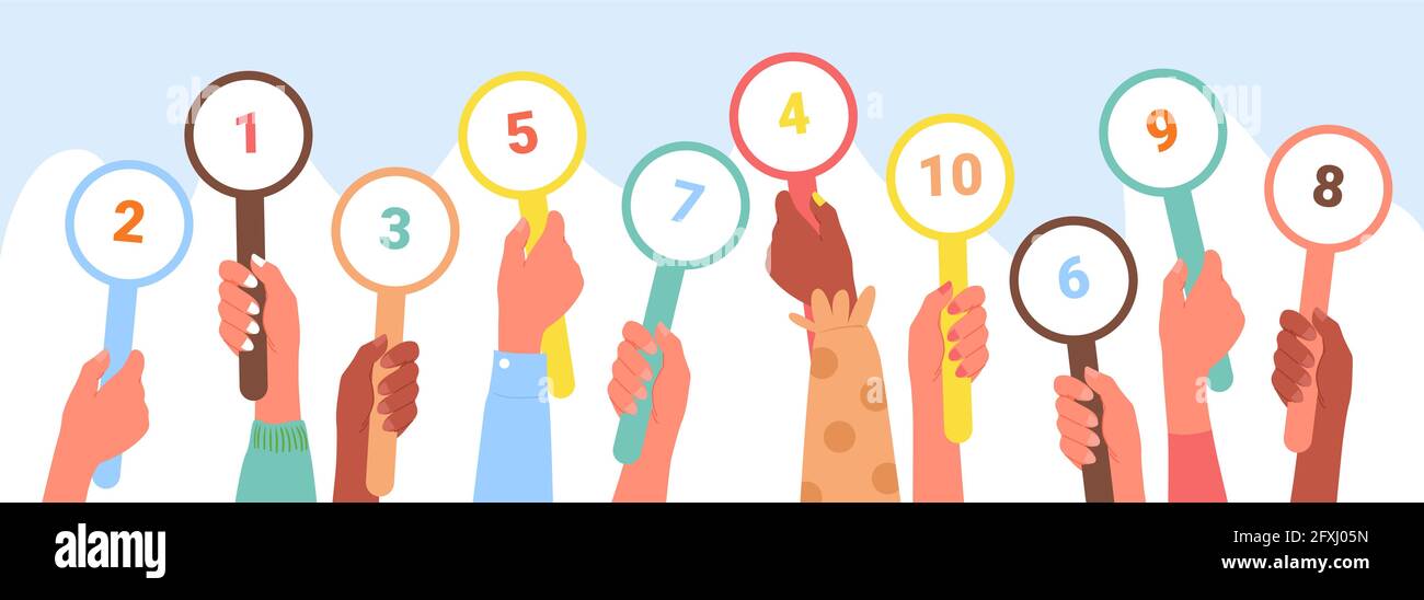 Évaluation client de tableau de bord, concept de service de feedback client avec différents taux de main client Illustration de Vecteur Évaluation client de tableau de bord, concept de service de feedback client avec différents taux de main client Illustration de Vecteur